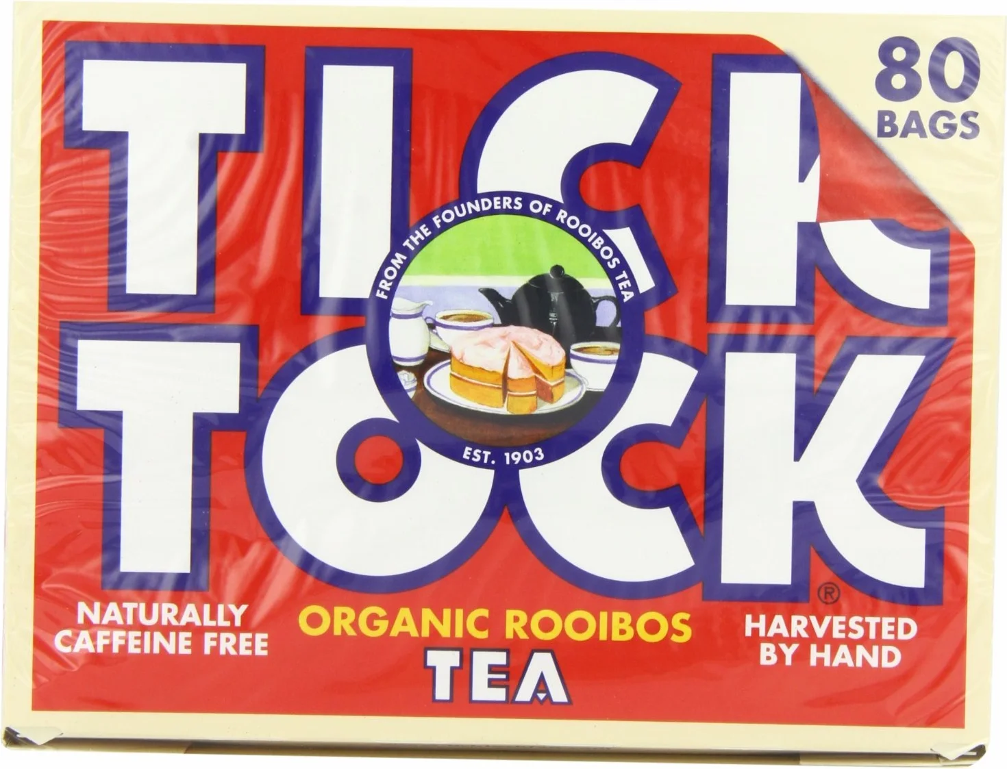 Tick ??Tock origine Rooibos Sachets de thé (80) - Paquet de 2