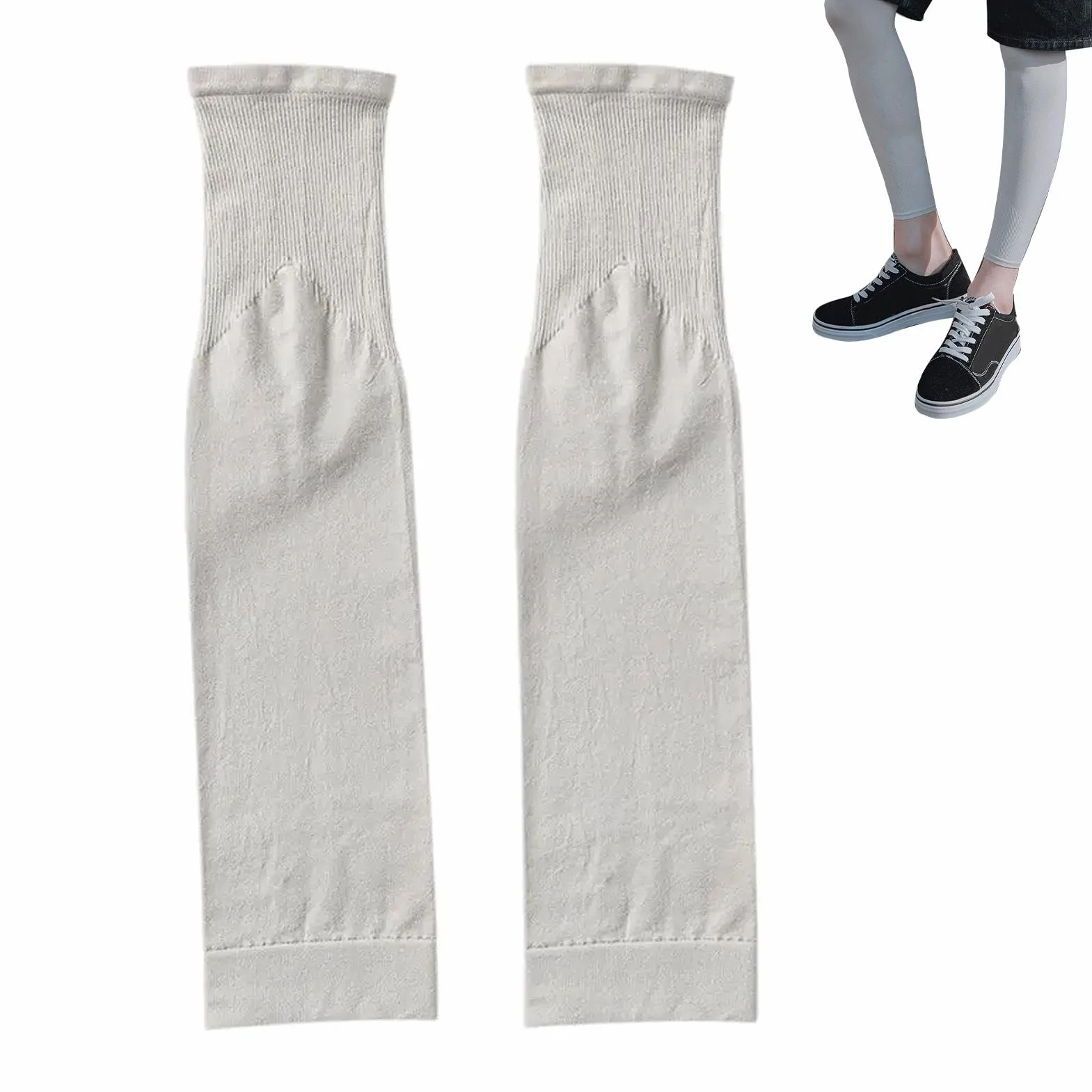 Manchons de jambe protection solaire UV soie glacée jambes larges vélo