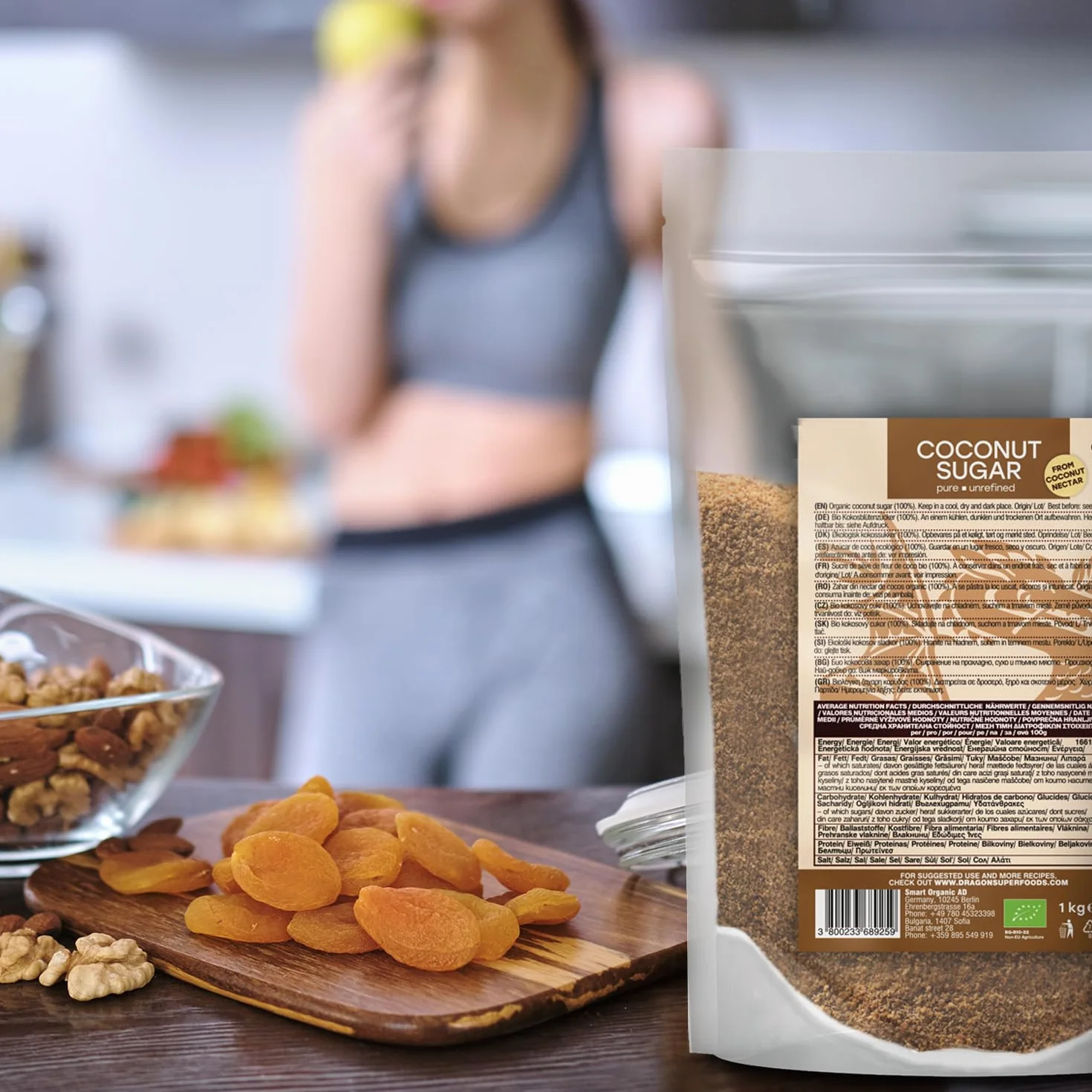 Dragon Superfoods Coconut Sugar - 100% Organic, Unrefined, Vegan and Gluten-Free - 1kg