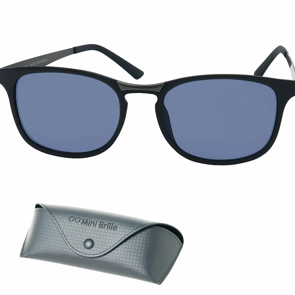 Lunettes de Soleil de Lecture Rectangles Tendance Monture Plastique Branches Métal Noir