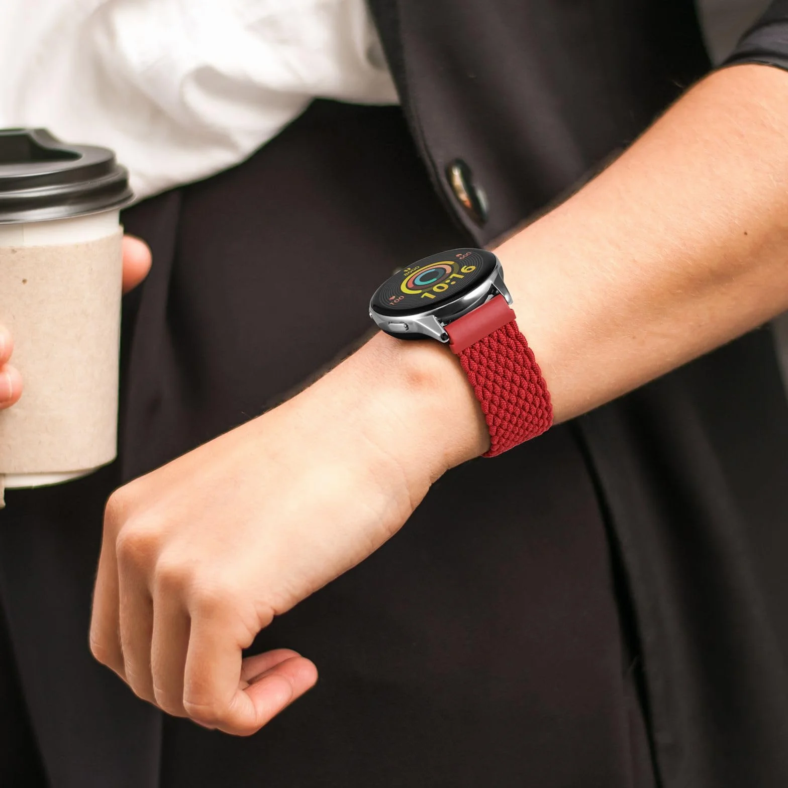 Bracelet de montre en nylon tressé à boucle unique Anbeer, extensible à dégagement rapide
