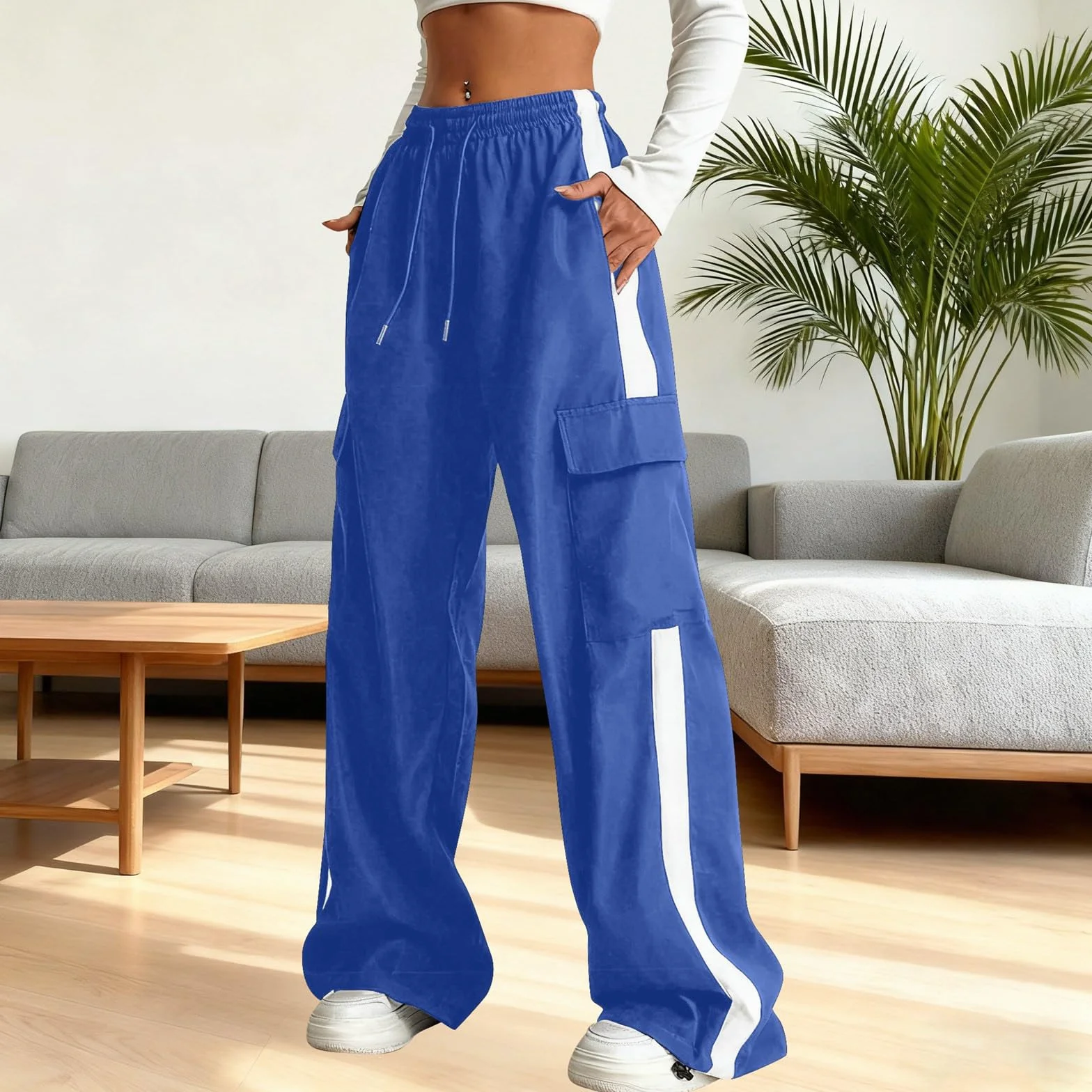 Pantalon de sport taille haute jambe droite pour fille adolescent athlétique