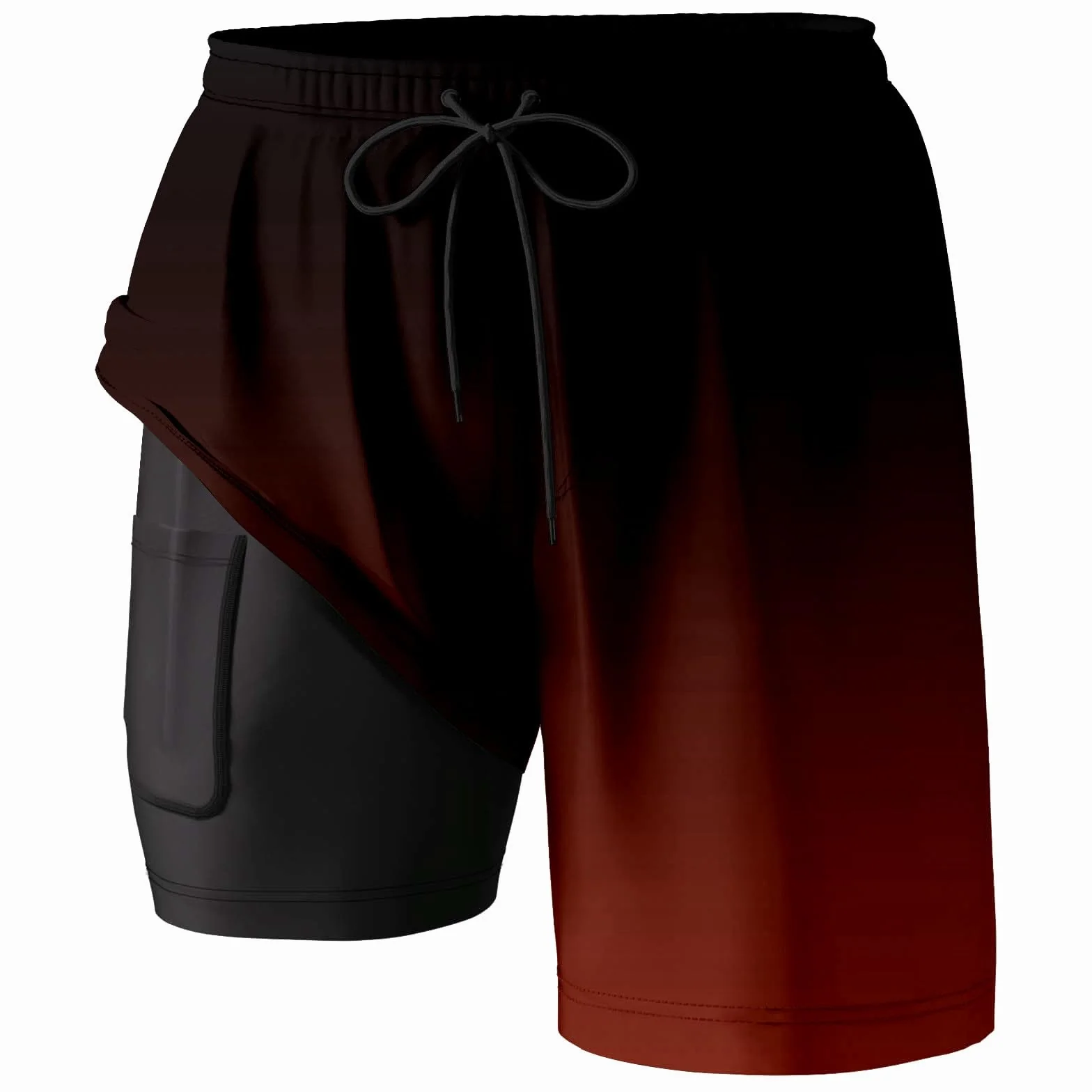 Maillots De Bain Homme Short Sport Fitness Respirant 2 en 1 Poche Zip Anti-Éclaboussures Xxs-5xl Plage Grande Taille
