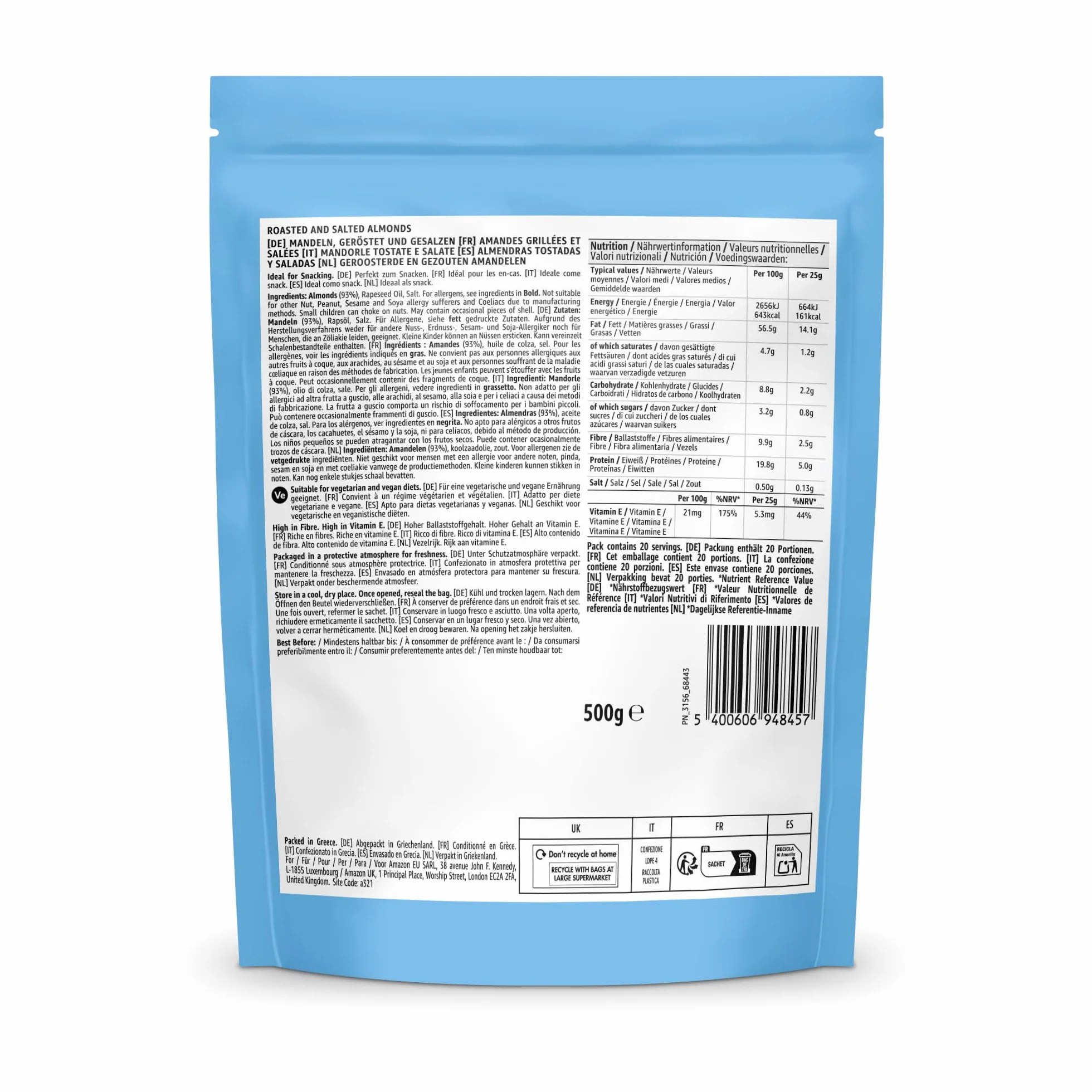 by Amazon Amandes grillées et salées, 500 g