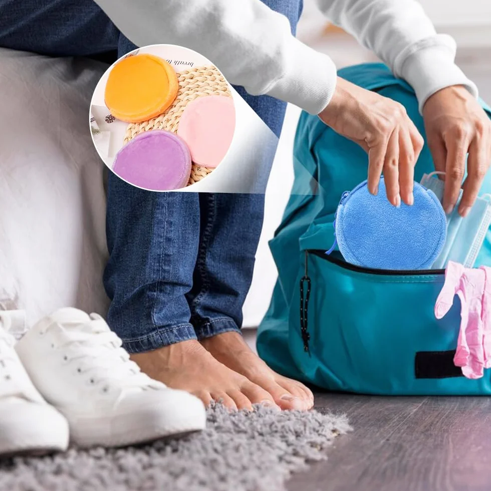 Porte Monnaie Rond en Peluche avec Fermeture Éclair - Mini Sac de Rangement pour Pièces, Clés, Écouteurs