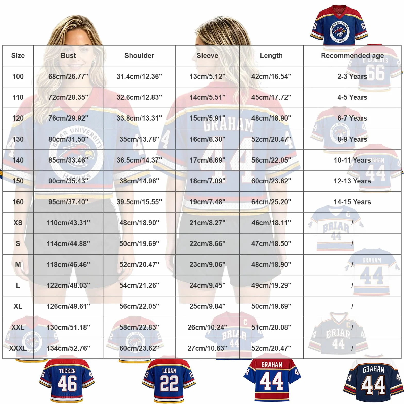 Maillot de Hockey Grahams 44 Imprimé Col V Crop Tops Manches Courtes