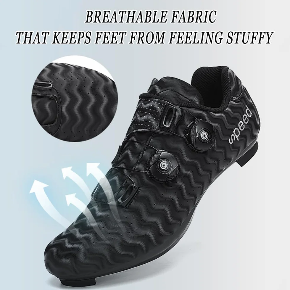 FANSU Chaussures Velo Route Système Laçage Rapide Double VTT Intérieur Extérieur
