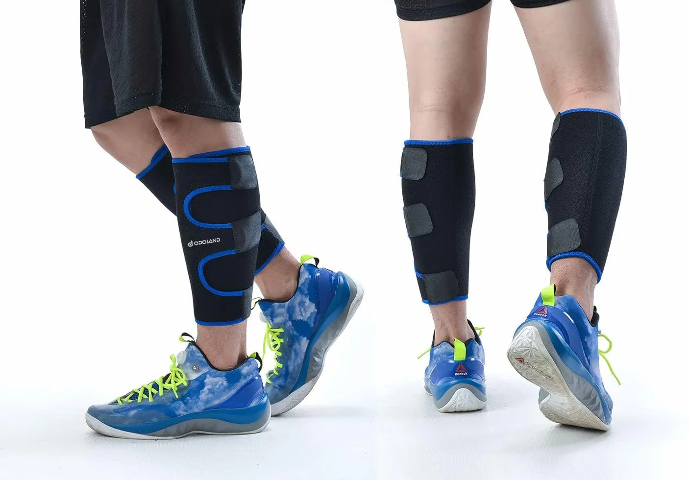 Odoland Bandage Compression Mollet Réglable Graduée Protection Musculaire Trail Triathlon Taille Unique