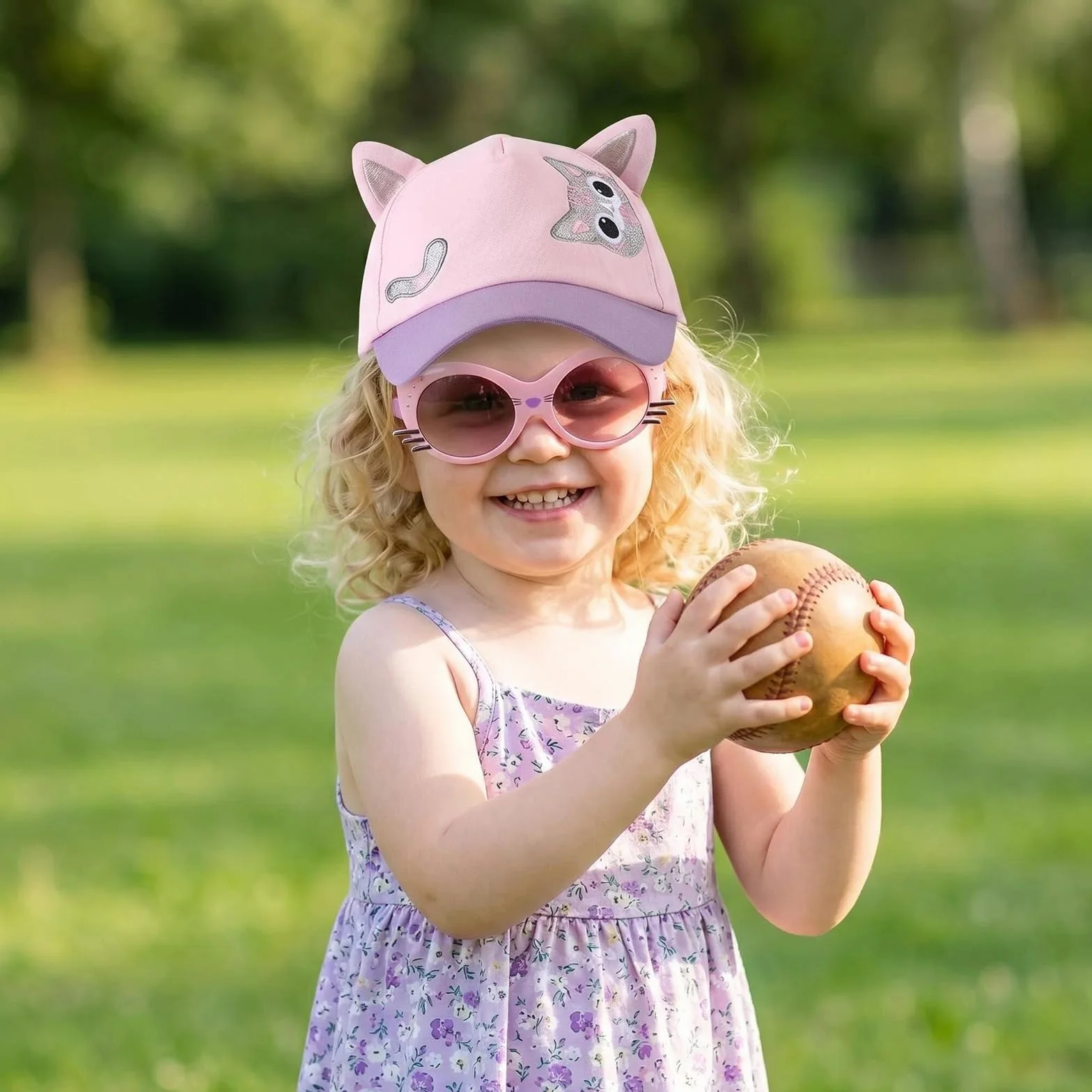 Casquette Enfant Fille Protection UV, Chapeau de Sport Extérieur Été, 50-52cm