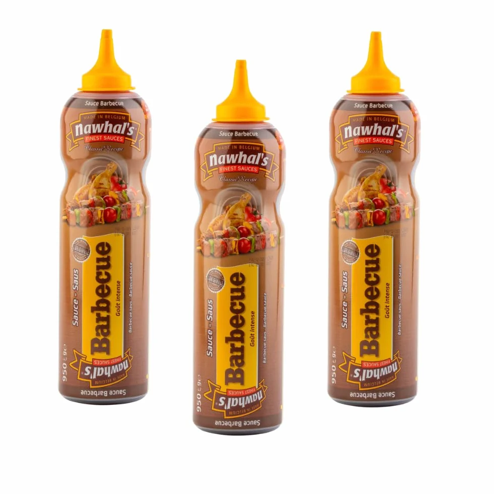 Nawhal’s Sauce Barbecue 500 Ml Lot de 3 - Sauce smoky, idéale pour vos préparations chaudes ou froides - S’utilise en sauce ou marinade - Riche en goût fumé et texture savoureuse.