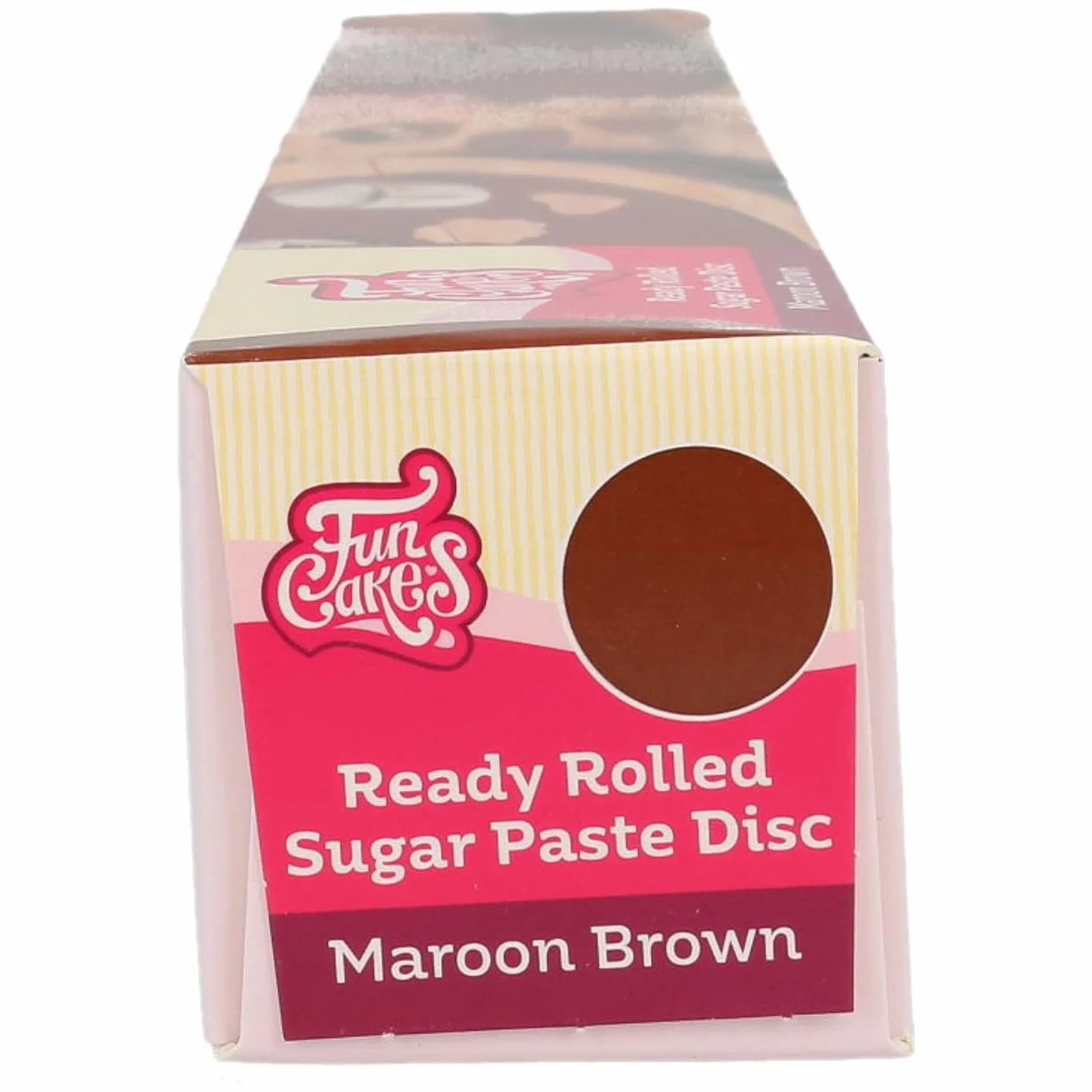 FunCakes Ready Rolled Sugar Paste Disc Maroon Brown: Saveur Vanille Délicate, Déjà Roulé, Facile à Utiliser, Idéal pour Décorer les Gâteaux, 430 g
