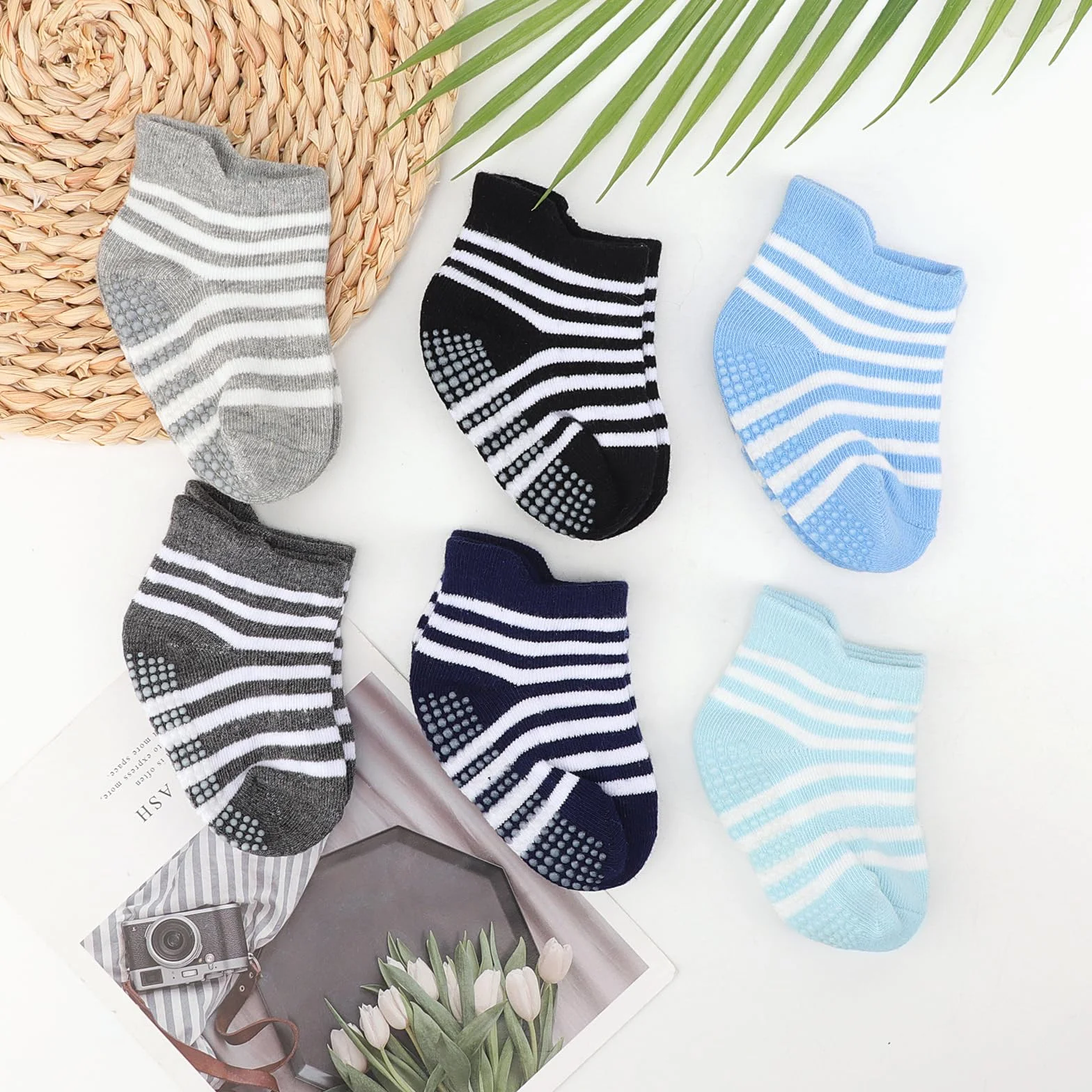 Chaussettes de Cheville Antidérapantes pour Bébé DRESHOW avec Semelles Antidérapantes