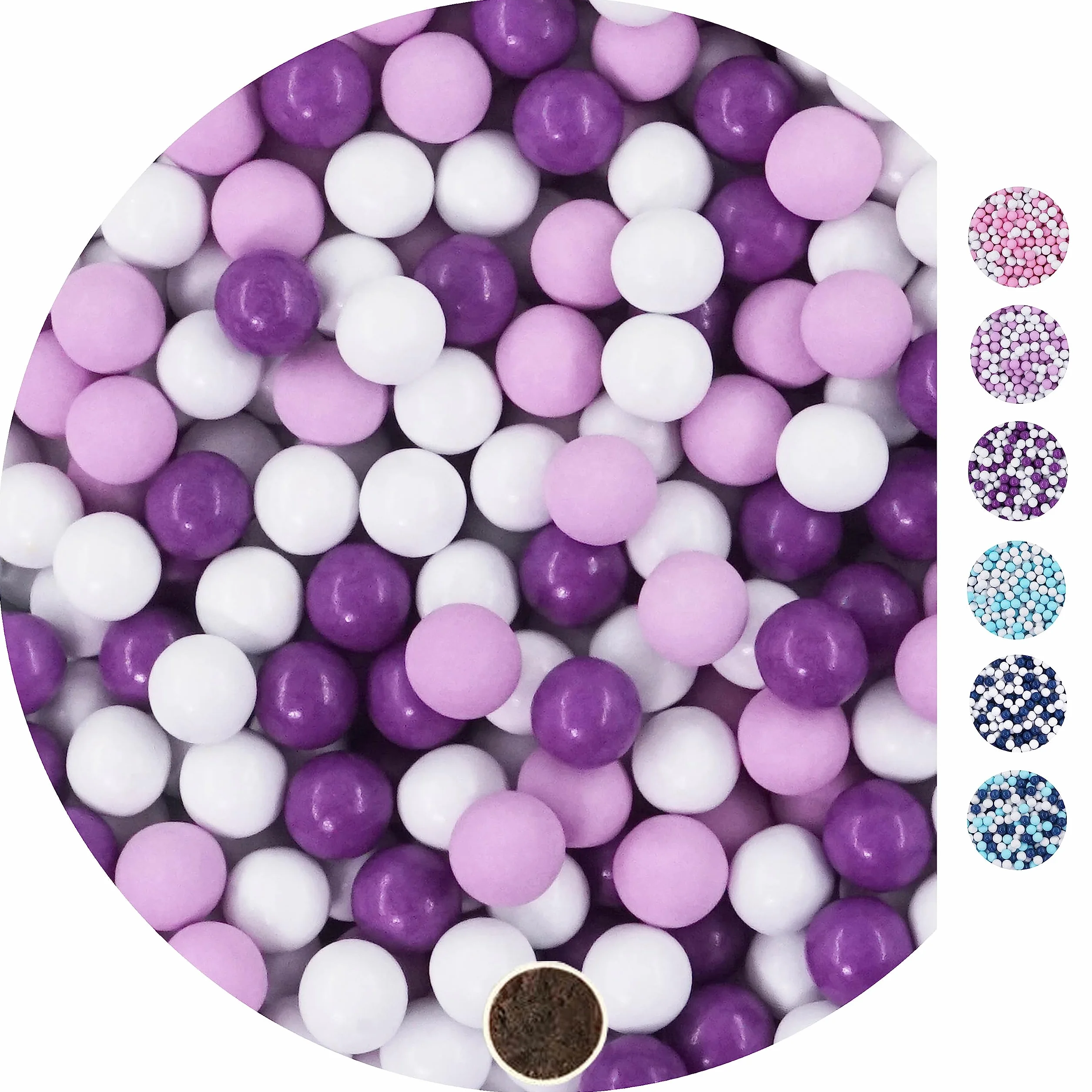EinsSein 1kg Chocolat Dragees perles mariage Mix petit blanc-lilas-violet brillant 1 cm dragées baptême communion