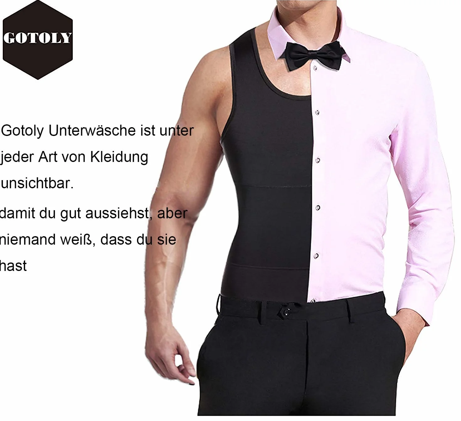 Gotoly Débardeur de Compression Homme Maillot de Corps Minceur Body Gainant Invisible T Shirt sans Couture