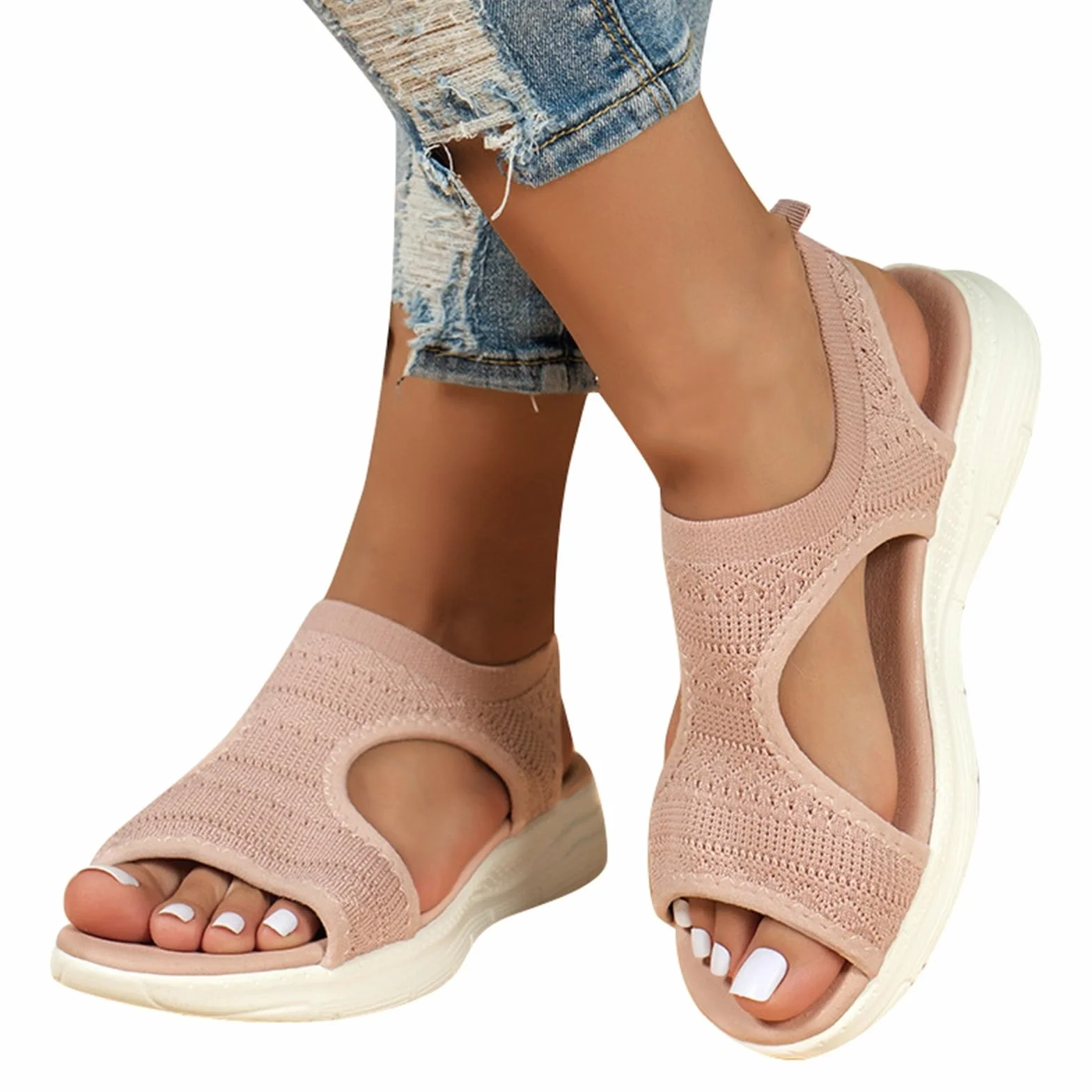 Sandales Femme Orthopédique Bout Ouvert Antidérapant Respirantes Platform Boho été