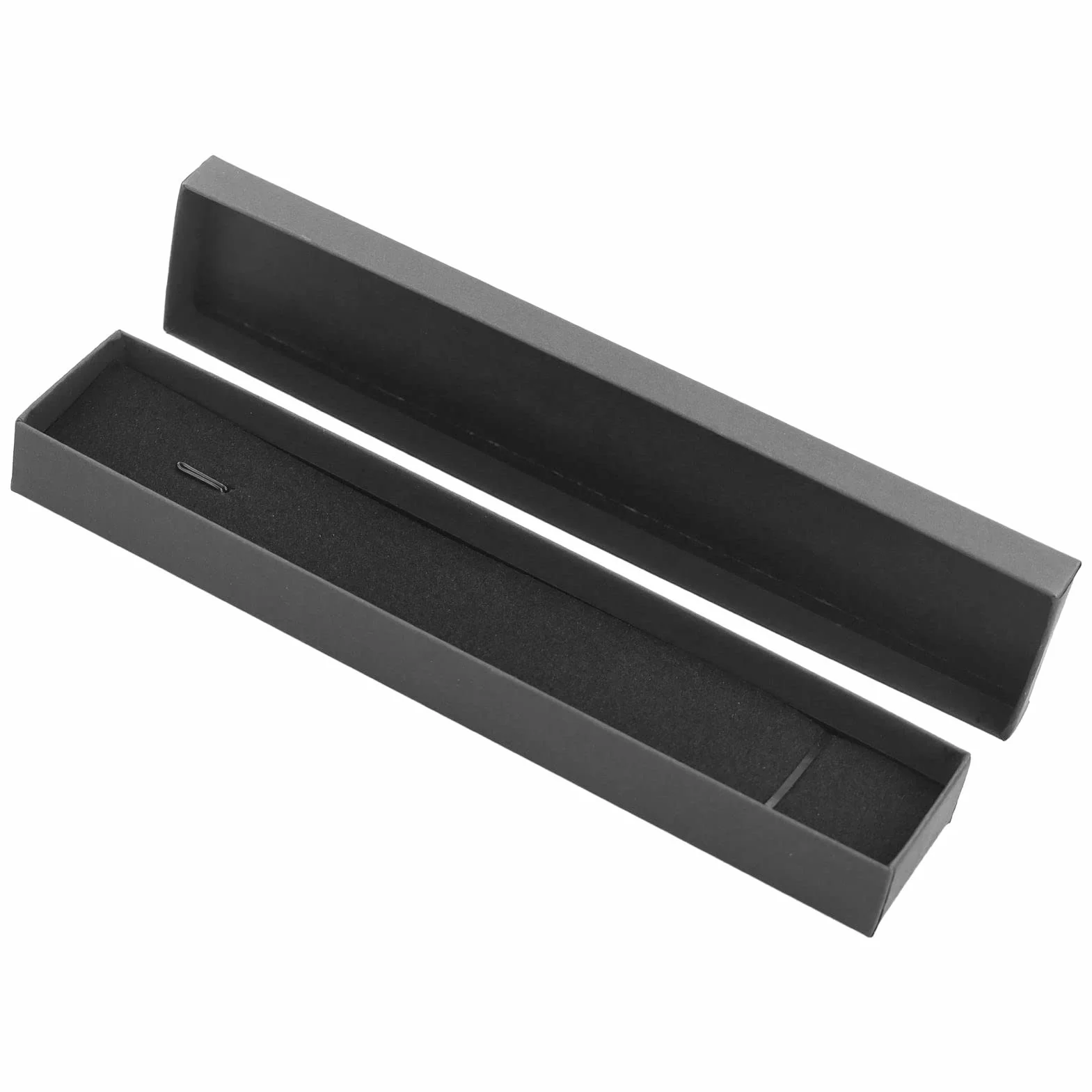 Boîte-cadeau de bijoux en carton rectangulaire avec éponge pour collier bracelet (noir)