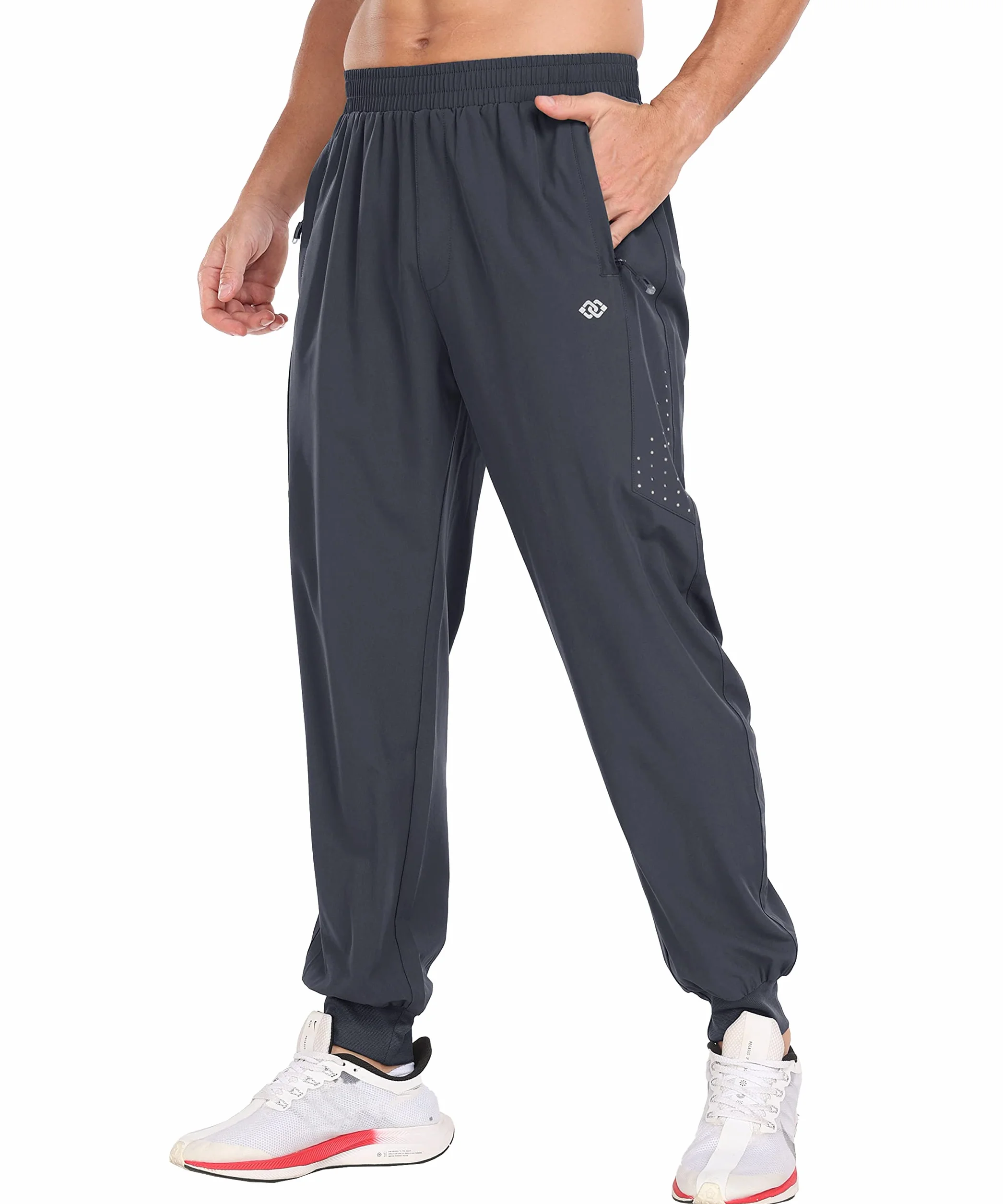 MoFiz Pantalon de Jogging Homme Léger Sport Séchage Rapide avec Poches Zippées