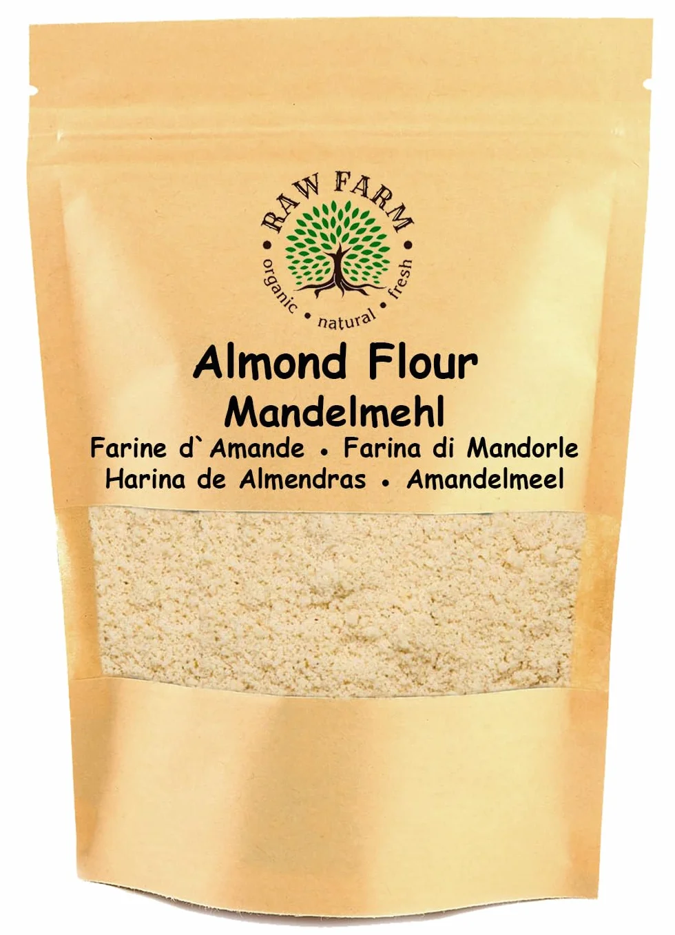 Raw Farm – Farine d’amandes 1 kg, finement moulue à partir d’amandes blanchies, sans gluten, compatible keto, idéale pour la pâtisserie, la cuisine et les recettes saines