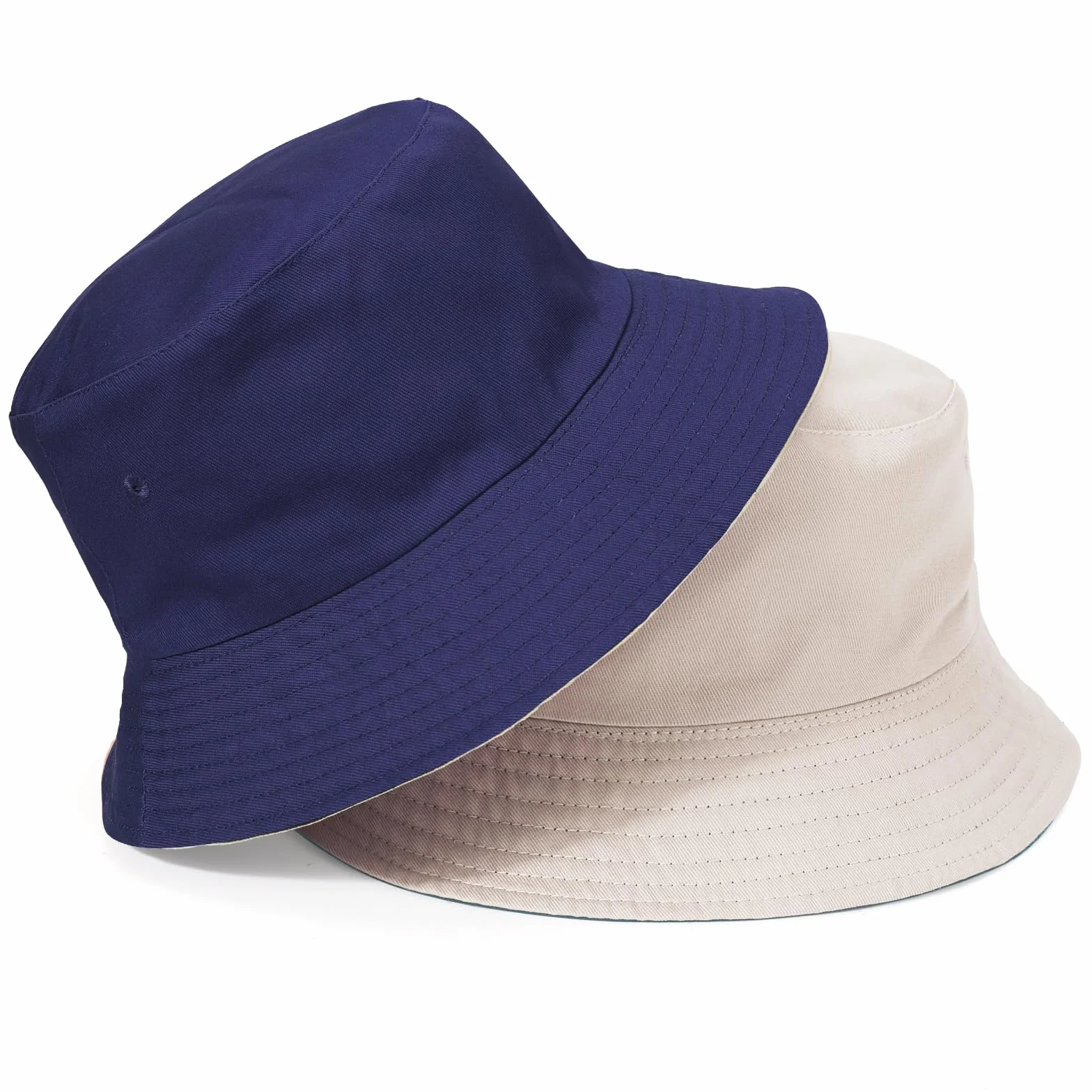 TAGVO Chapeau de Pêcheur Réversible Chapeau de Seau Unisexe Anti-UV Pliable Coton 58-65cm