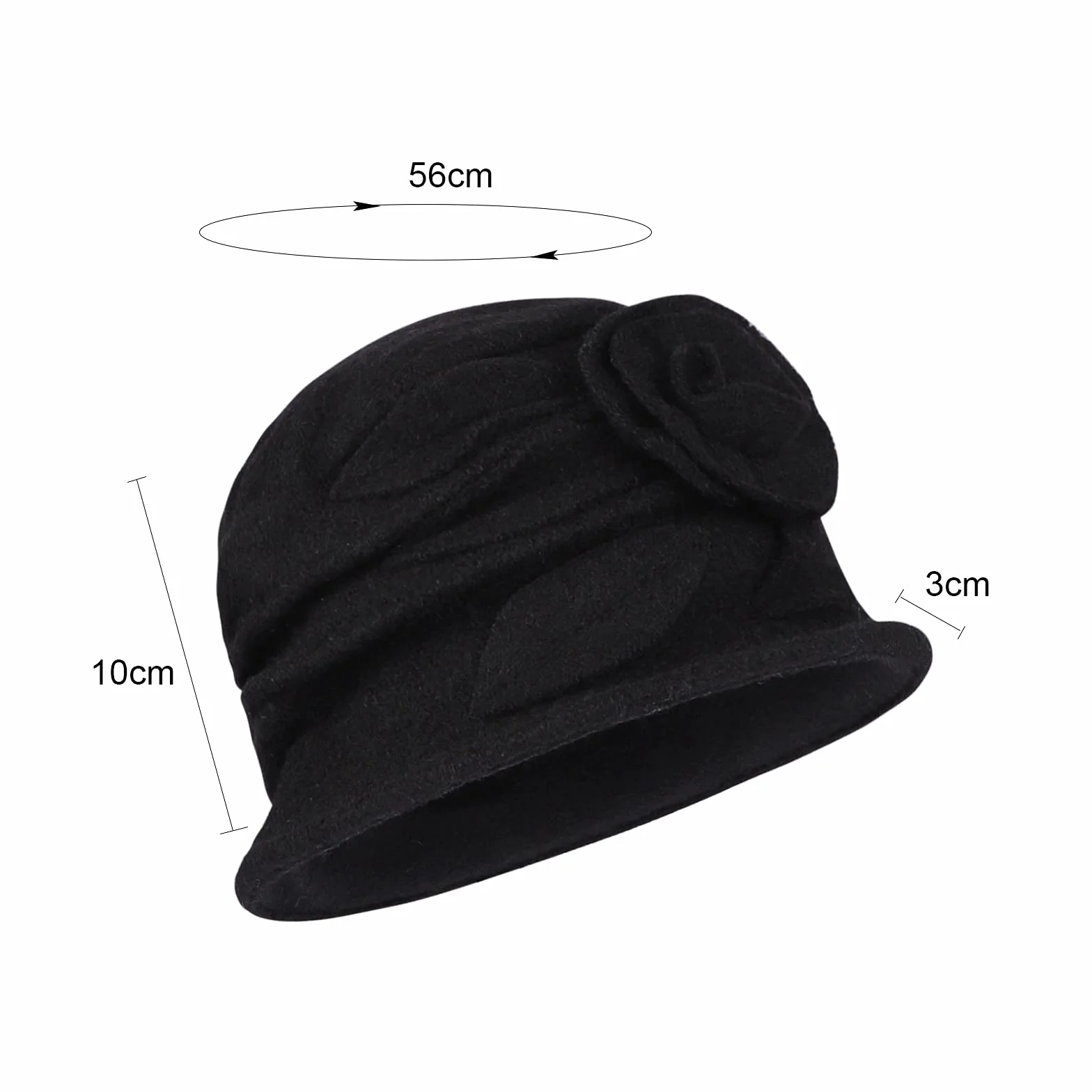 XINCHIA Chapeau bob en feutre de laine pour femme - Chapeau melon vintage tendance unie