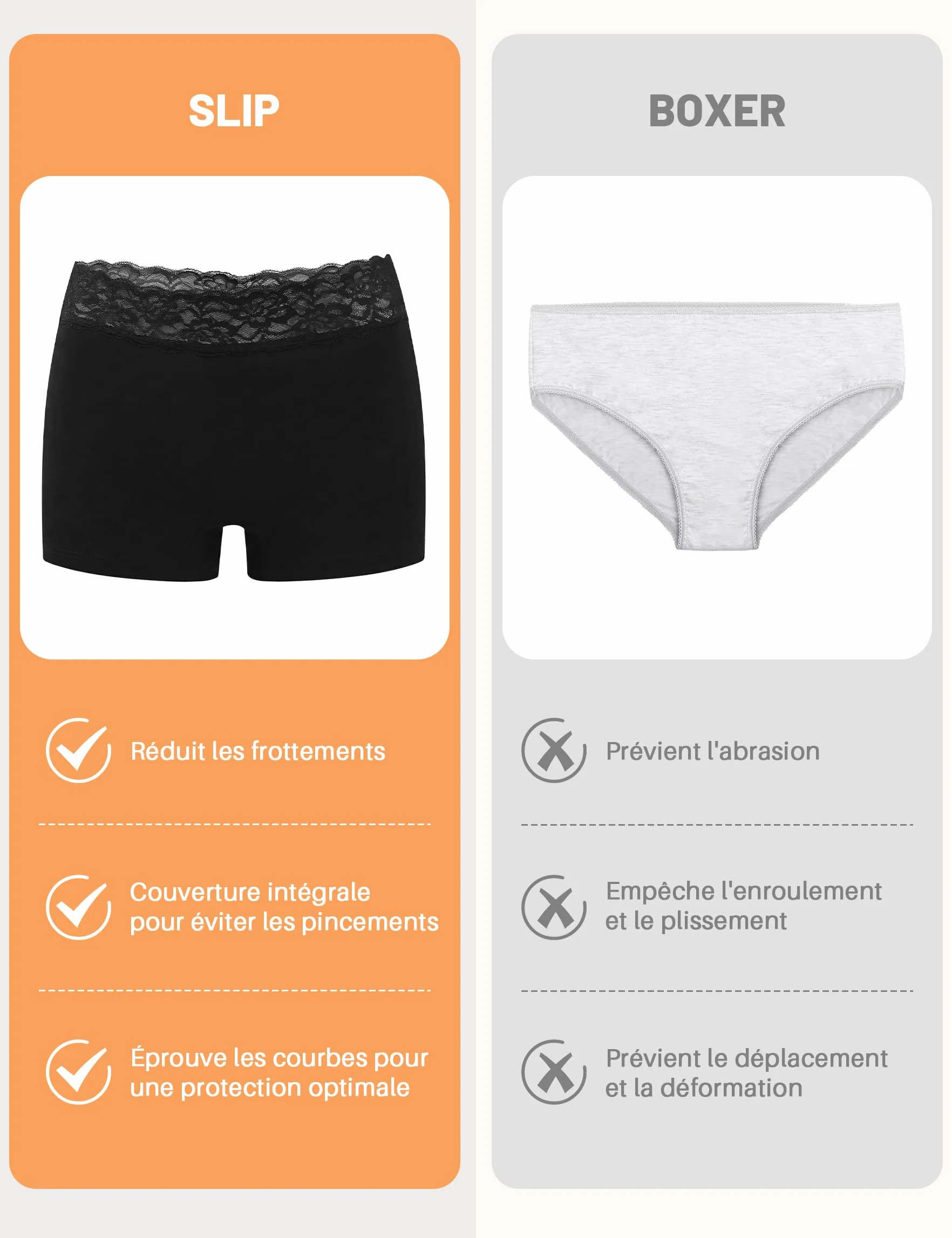 Uniexcosm Shorty Dentelle Femme Culotte Coton Sexy Respirant Confort