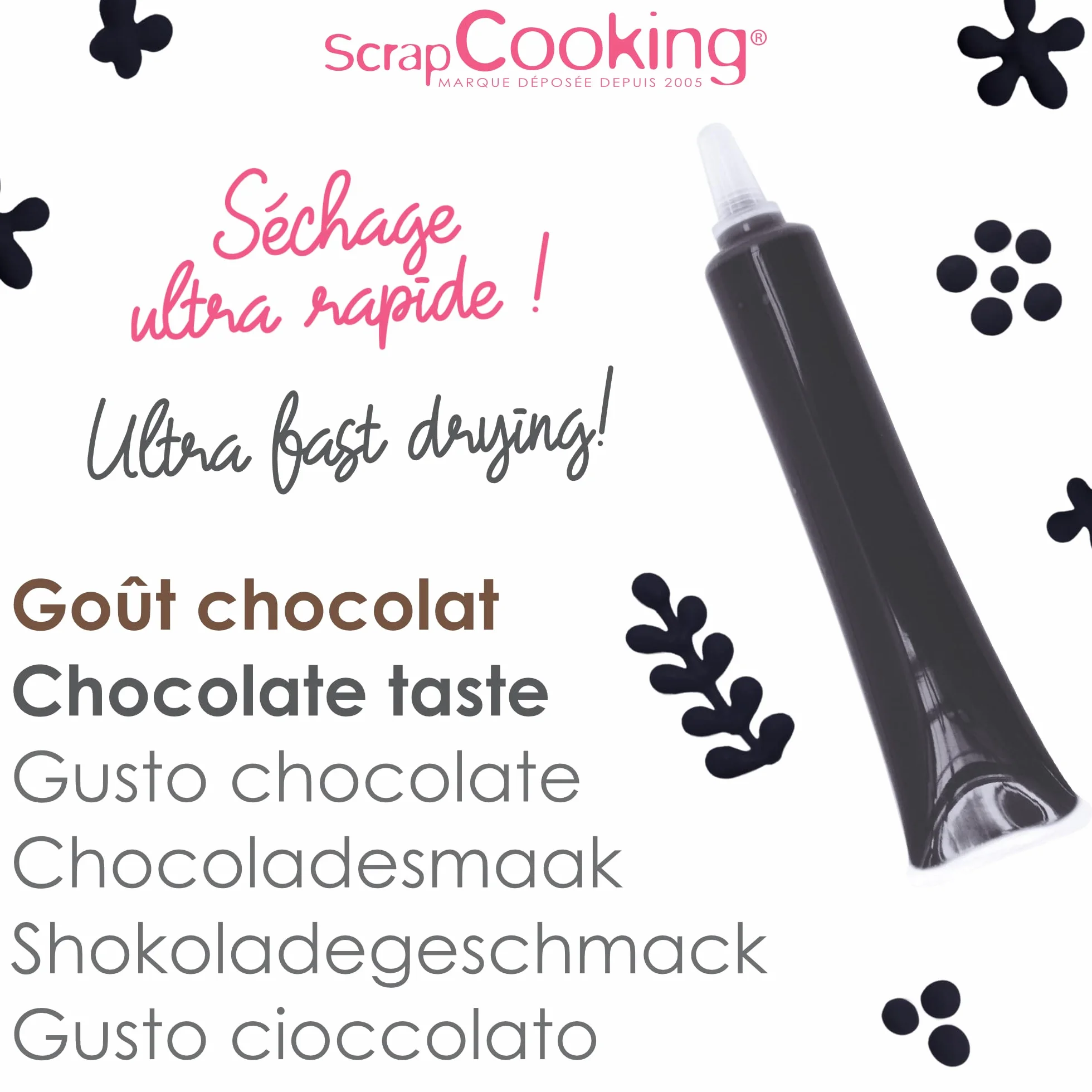 ScrapCooking - Stylo Choco Noir - Crayon Alimentaire Pâtisserie 25 g - Stylo Décoratif Comestible - Écrire & Dessiner sur Desserts, Gâteaux & Biscuits Anniversaire Halloween - 6810