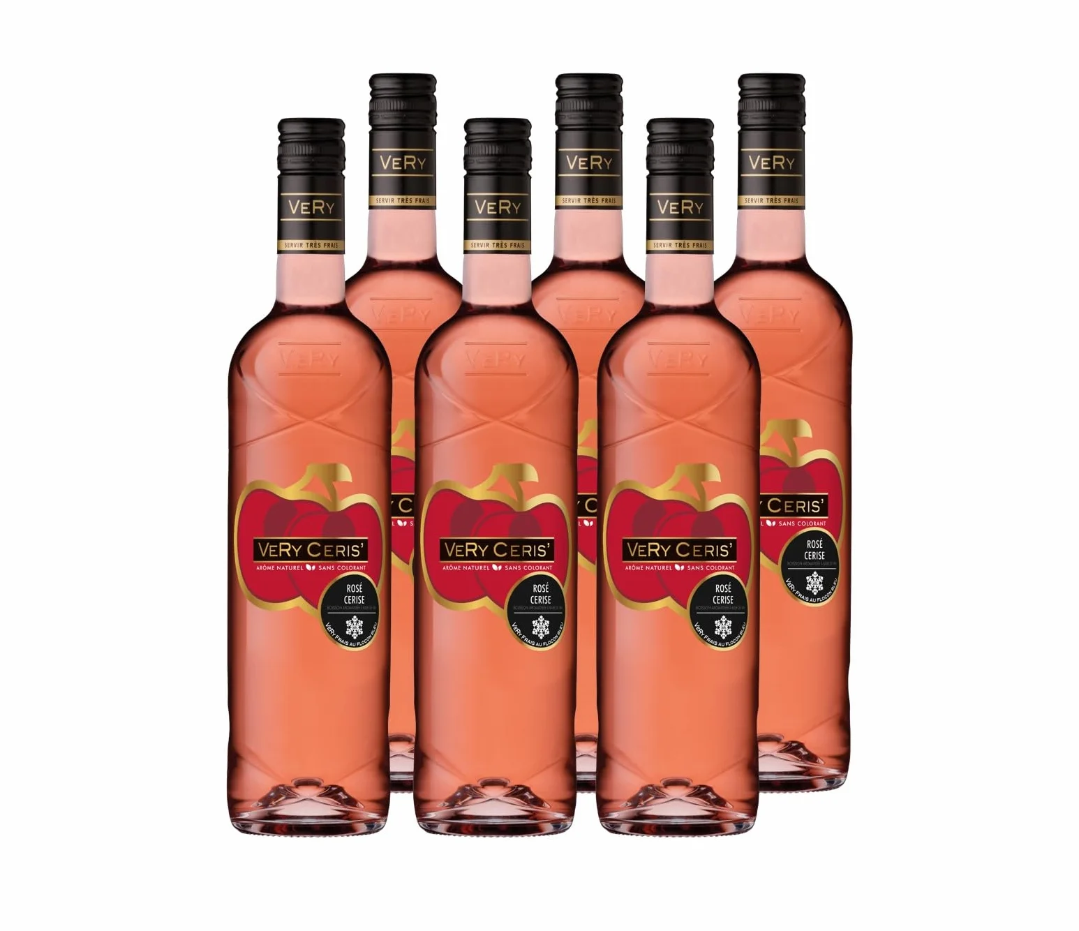 Very Ceris' - Vin Rosé Cerise - Boisson aromatisée à Base de vin - Lot de 6 bouteilles x 75 cl
