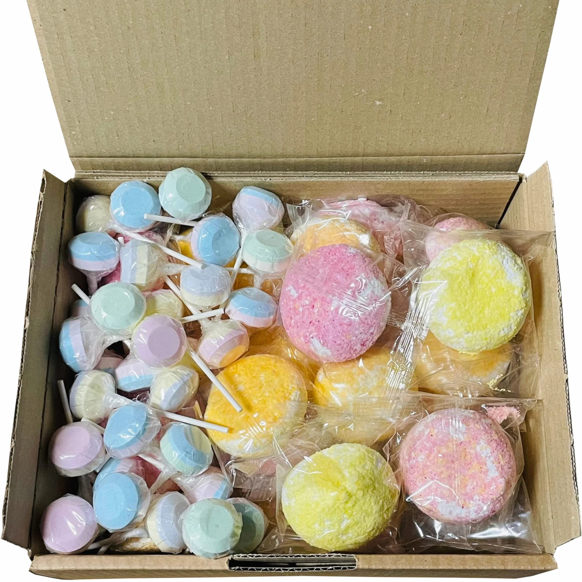 Assortiment de boules coco et sucettes dextrose 60 pièces - Confiseries rétro