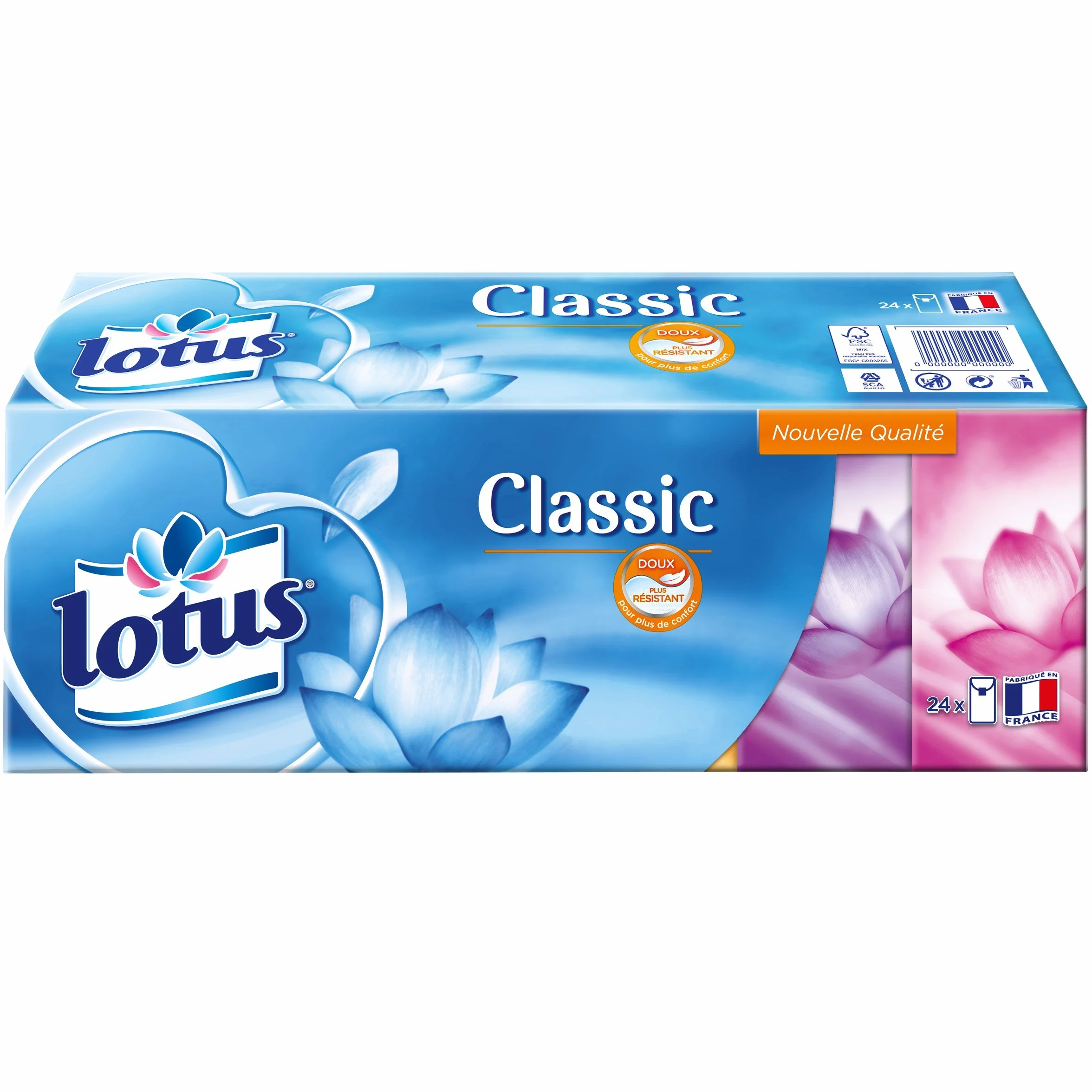 Lotus Classic - Mouchoirs Etuis x24 étuis - lot de 2 paquets de 24 étuis