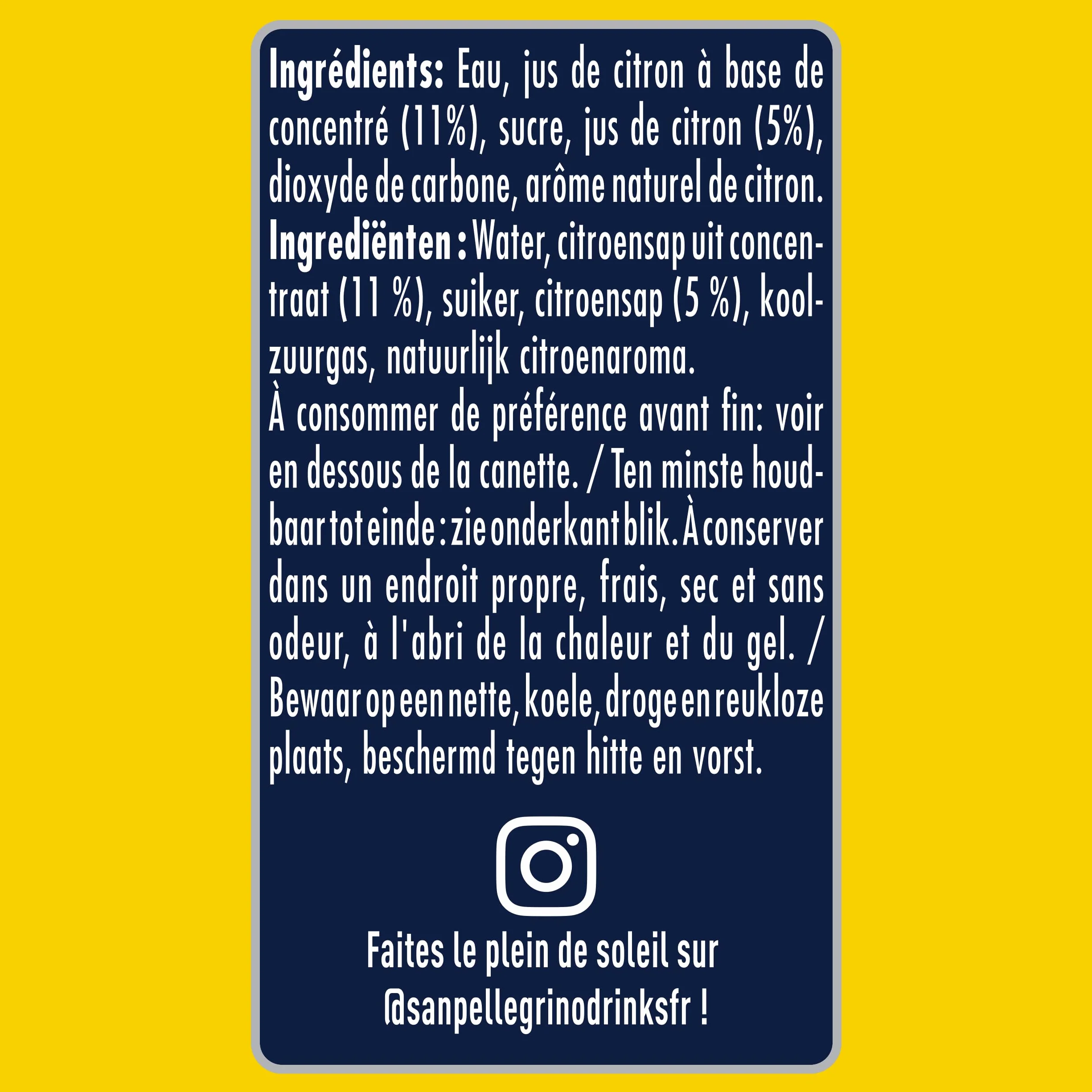 SANPELLEGRINO boisson gazeuse aromatisée Limonata 24 x 33cl