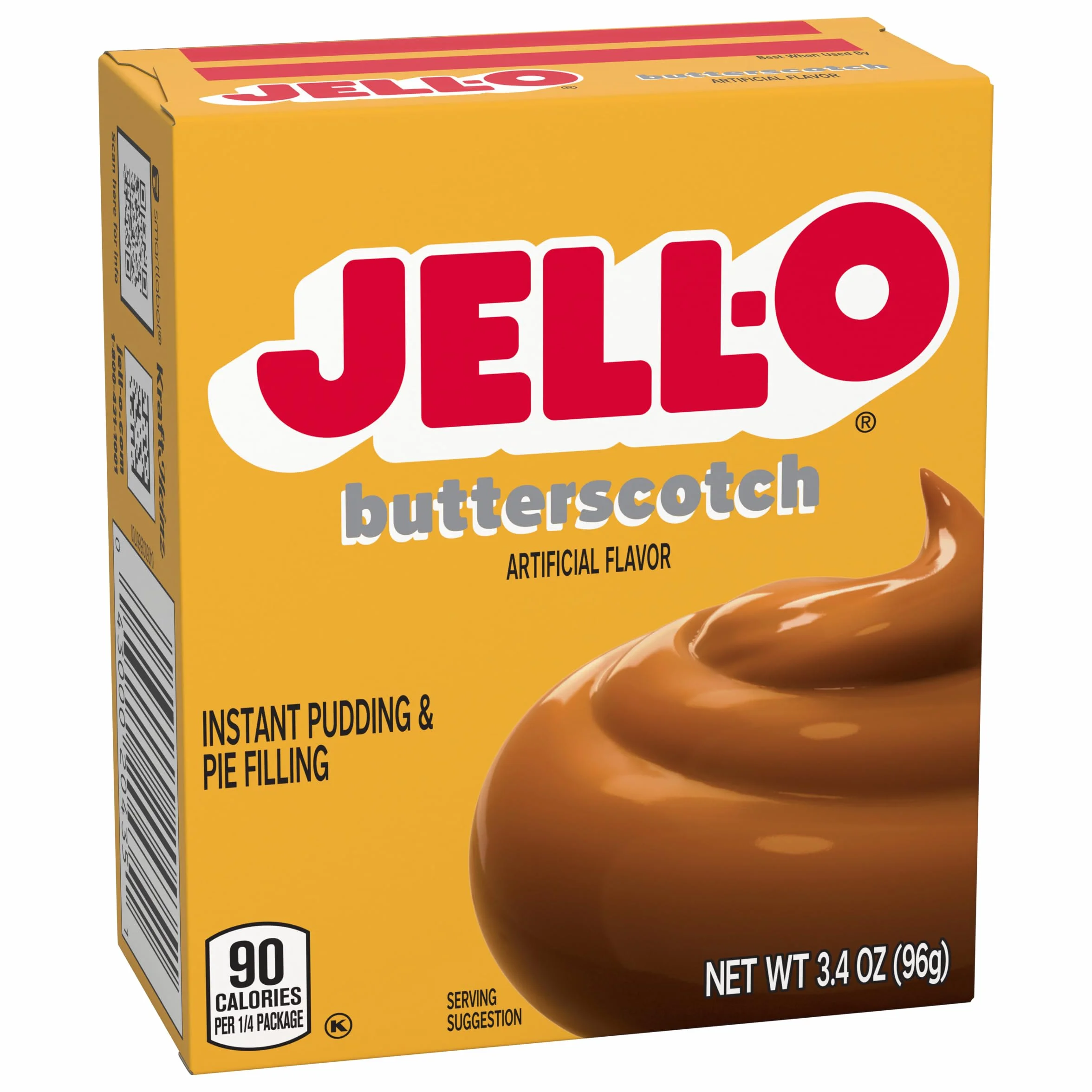 Jell-O Instant Pudding and Pie Filling, Butterscotch, 3.4-Ounce Boxes (Pack of 6)