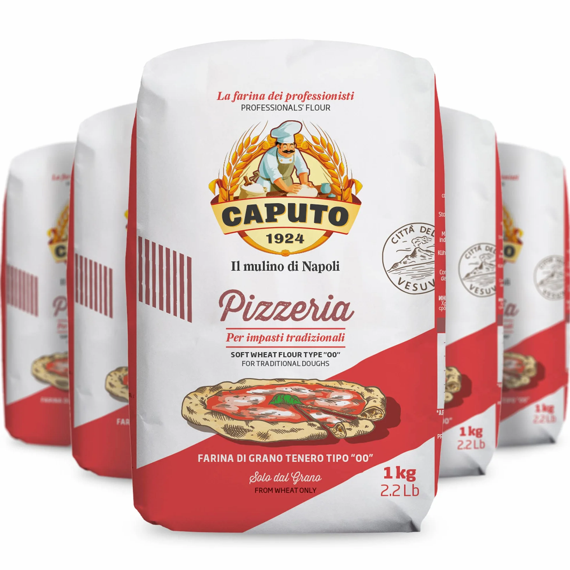 Colichef Farine Caputo Pizzeria Type 00-5 Kilos (pack 5 x 1 Kg) - La farine pizza N°1 en Italie 5.0 unité
