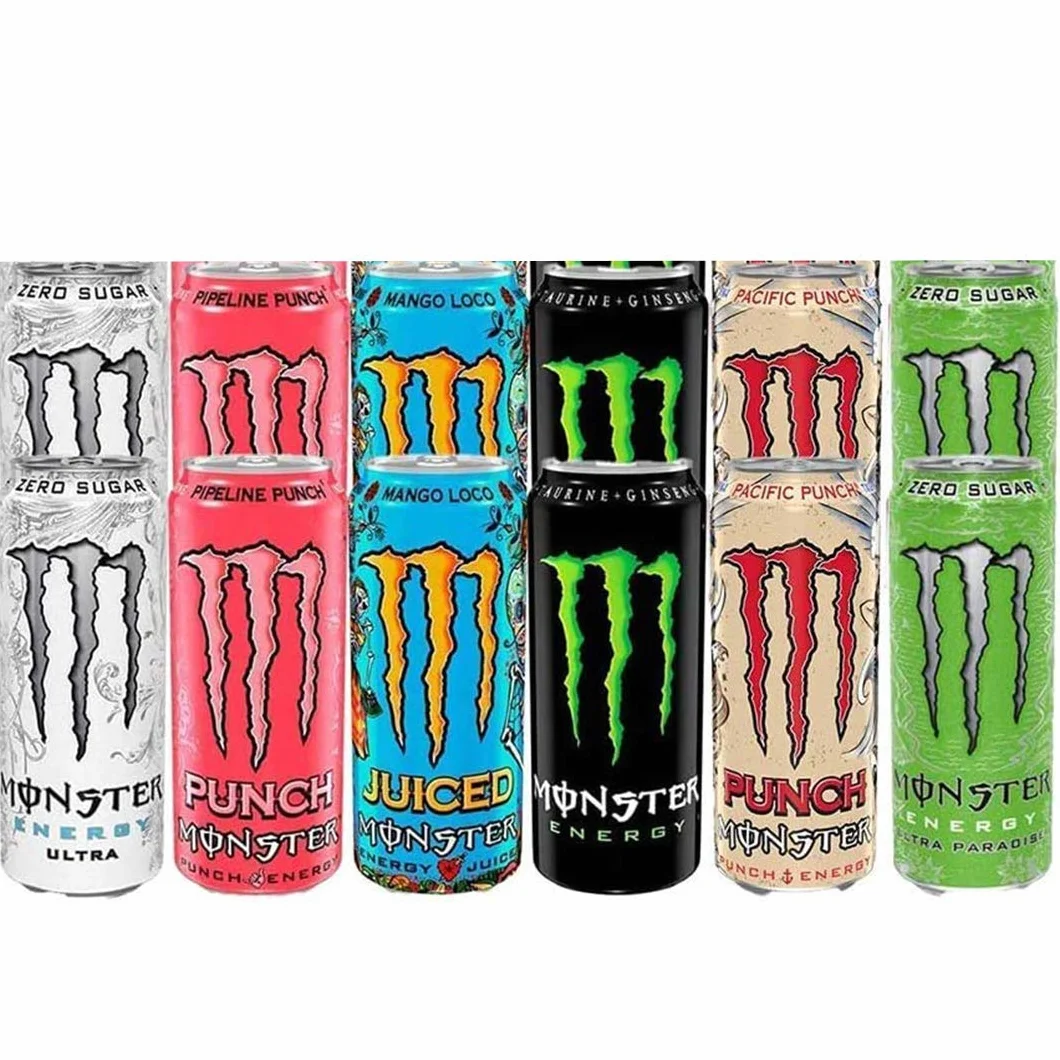 Monster Energy Mega Lot de 12 variétés mélangées avec autocollants gratuits – Original, Ultra, Ultra Paradise, Pipeline Punch, Mango Loco, Monster Pacific Punch