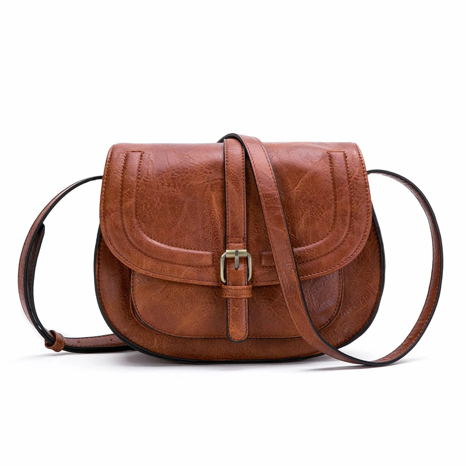 AFKOMST Sac Bandoulière Femme, Petit Sac à Main Brown