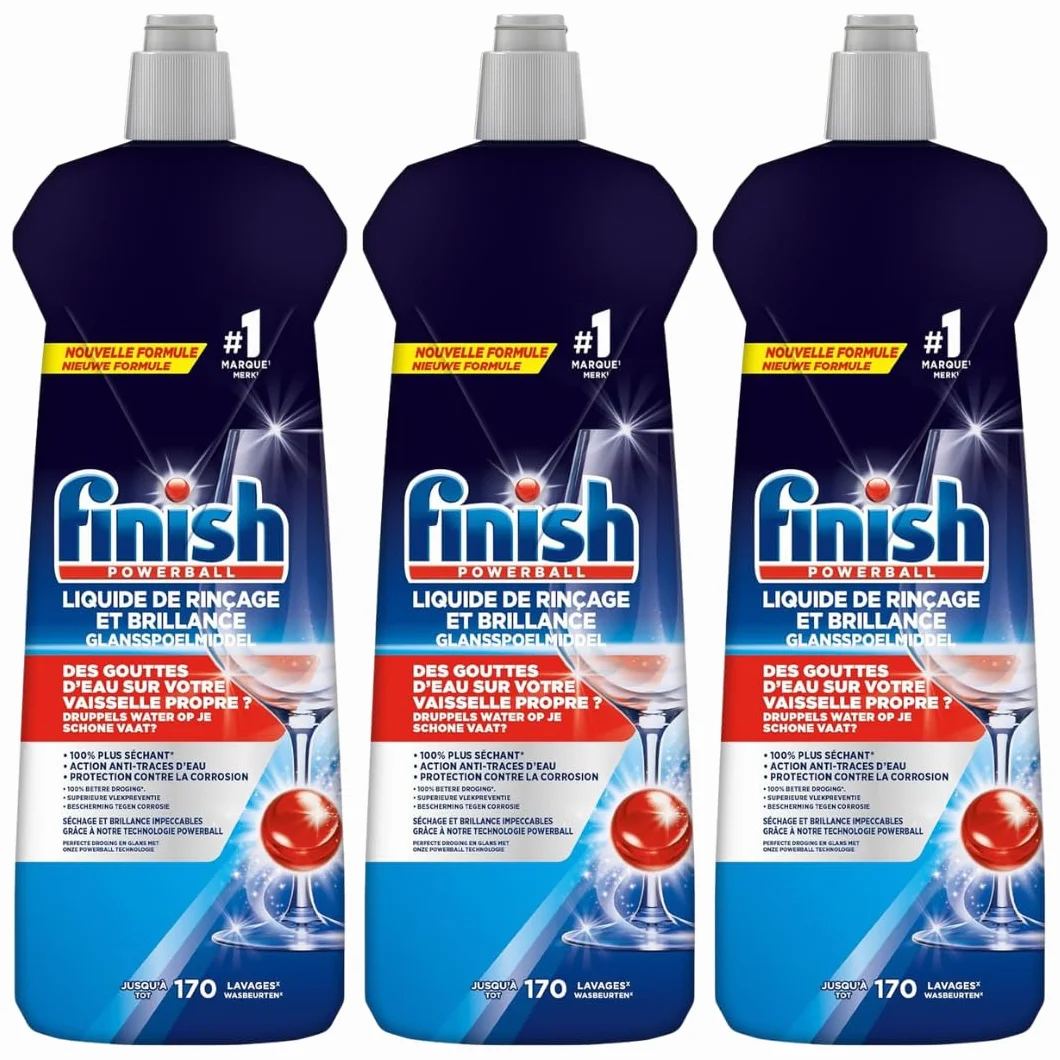 Finish Liquide de Rinçage Brillance et Séchage 800 ml - Lot de 3