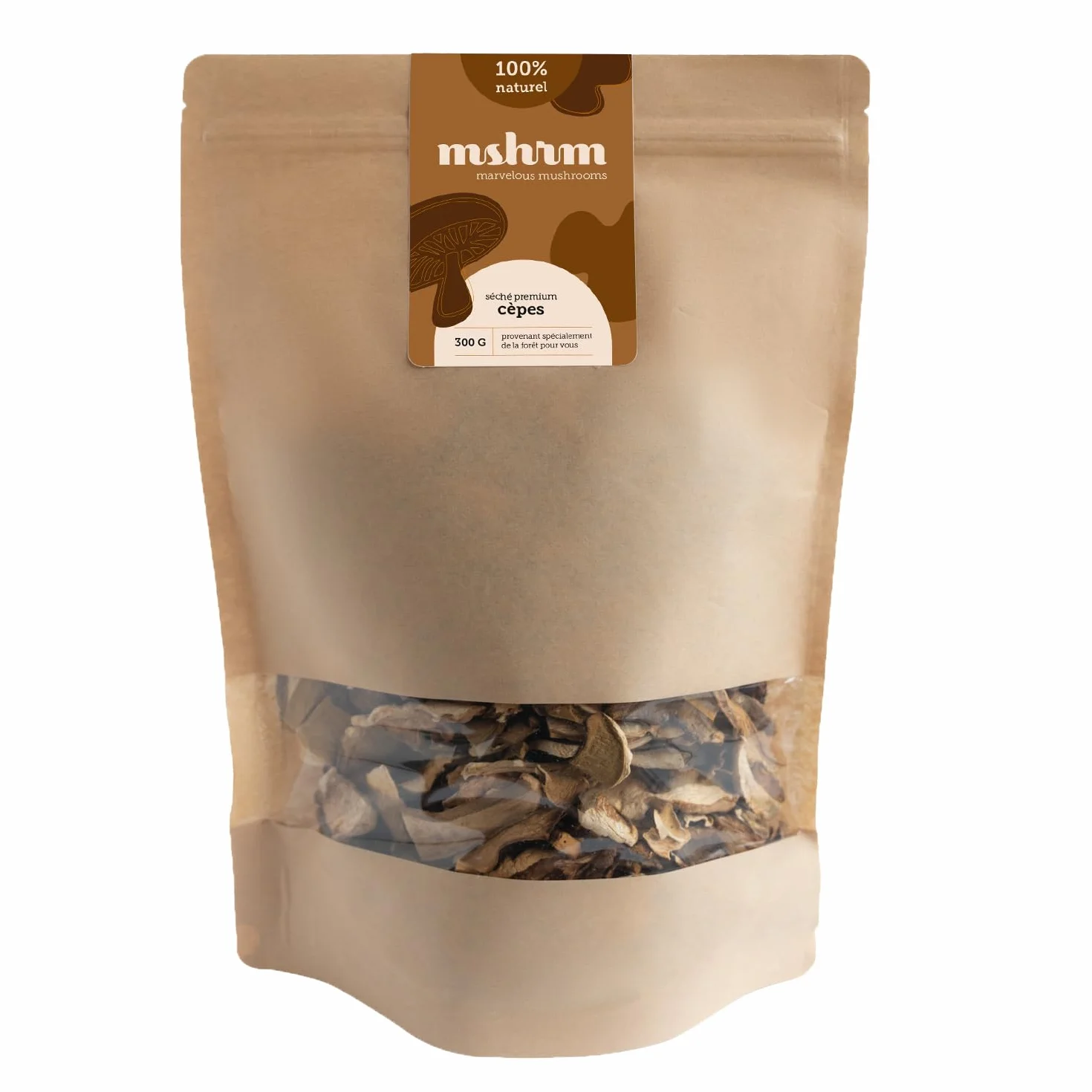 MSHRM Cèpes Séchés 300g - Classe 1 - Champignons séchés de qualité supérieure pour la consommation - Cèpes séchés issus de l'agriculture durable - Porcini Cèpes séchés