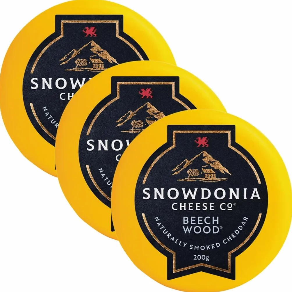 3 x Cheddar Snowdonia Cheese Company Beech Wood fumé au feu de bois 200g