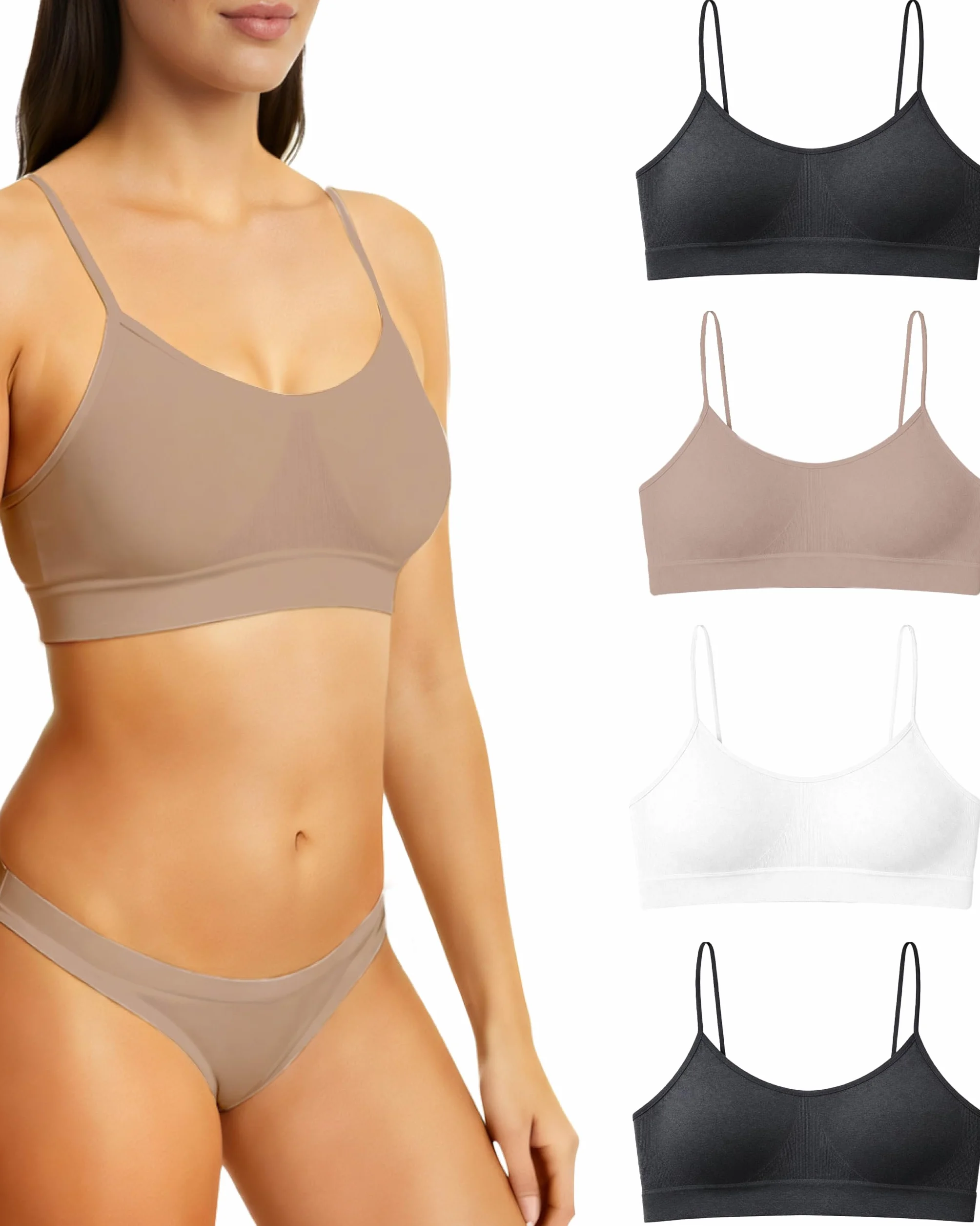 Risalti Soutien Gorge sans Armature Épaules Étroites 3 Pcs Brassiere Femme Microfibre Seamless Bra Lingerie Made in Italy