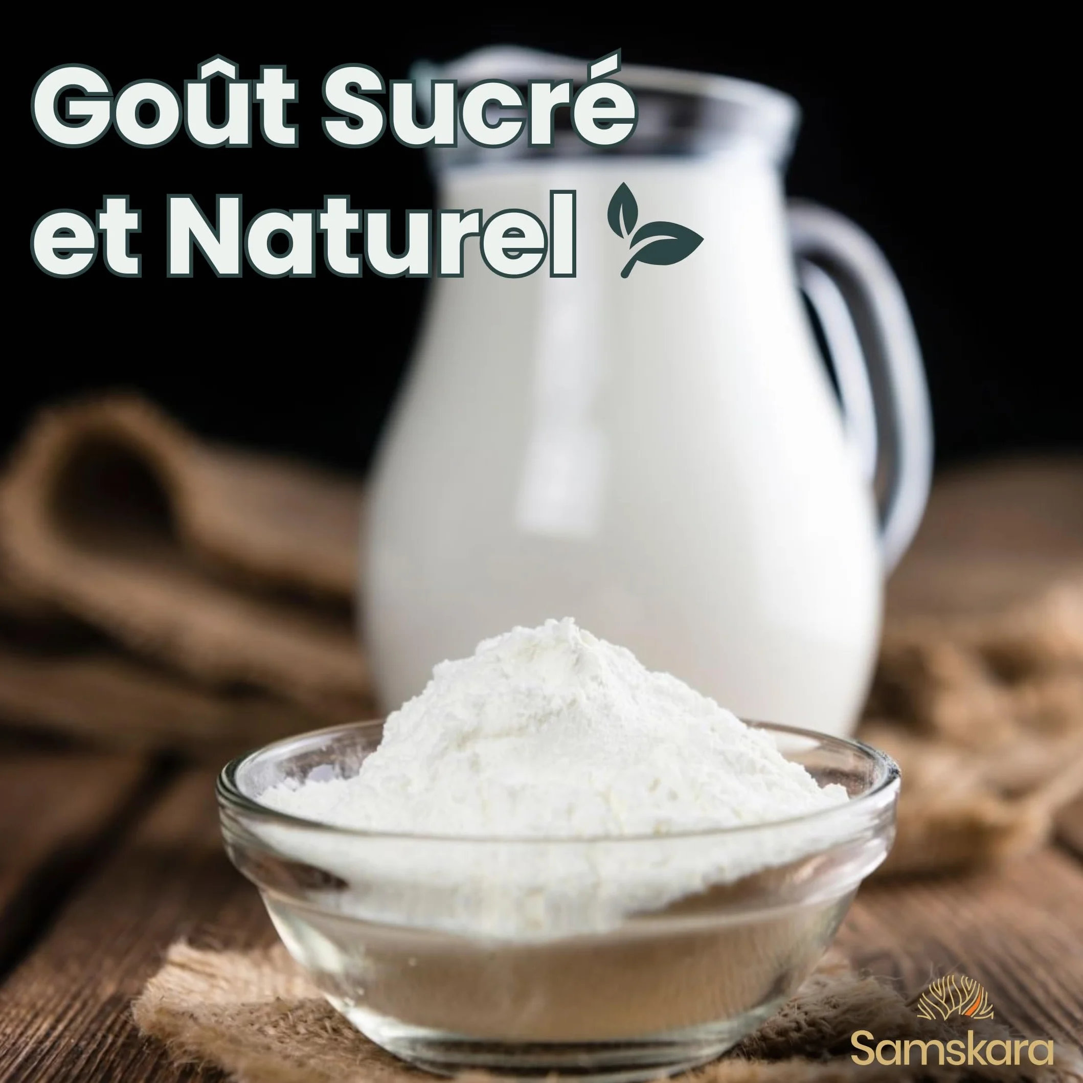 Poudre de lait de coco 90% Coco | Biologique BIO | Vegan | Sans Gluten | Samskara (500g) - Idéal pour la cuisine