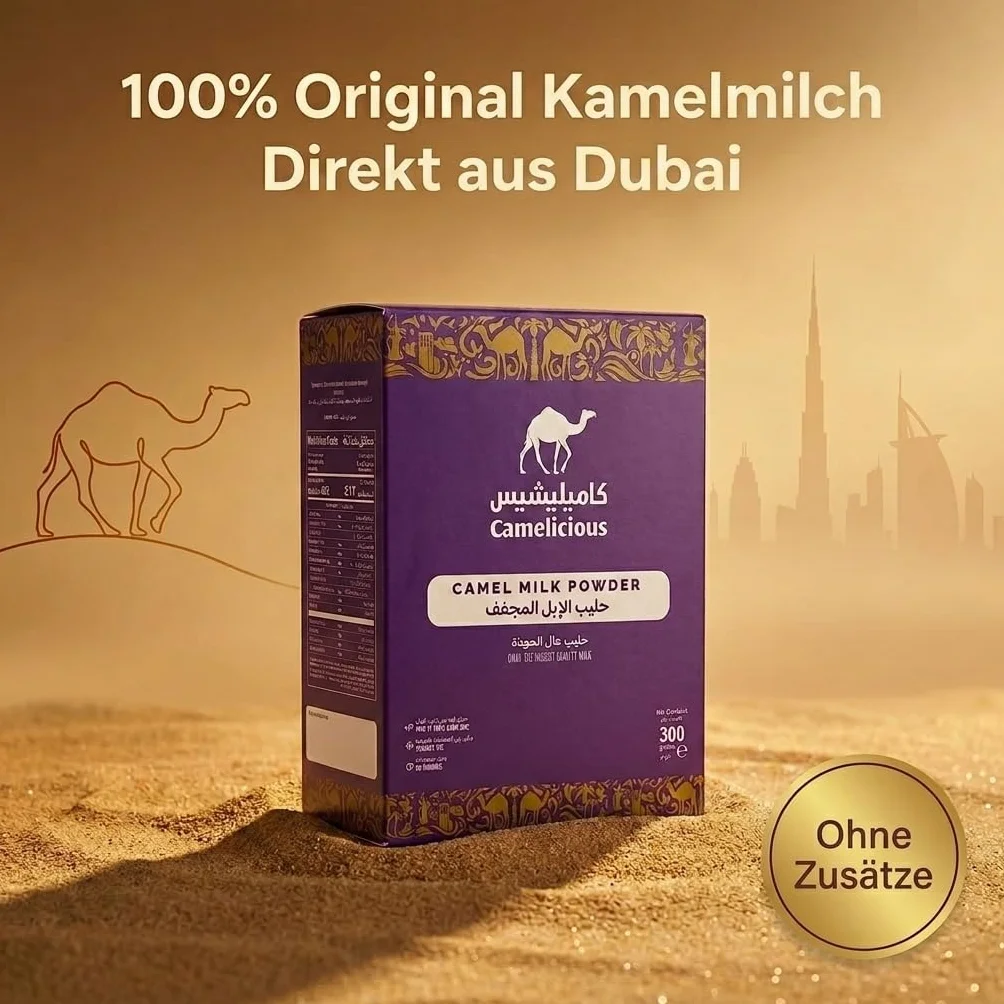 600 g de poudre de lait de chamelle originale (de Dubaï, 2x300 g) - GARANTIE MEILLEUR PRIX - Cure de boisson - Poudre de lait de chamelle (2x300 g)