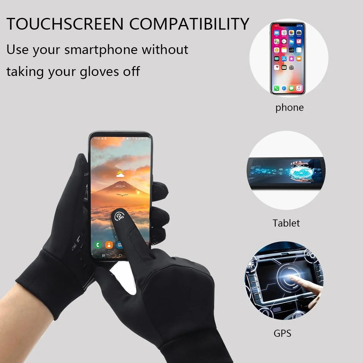 Gants d'hiver écran tactile chauds imperméables antidérapants pour hommes femmes vélo randonnée ski escalade