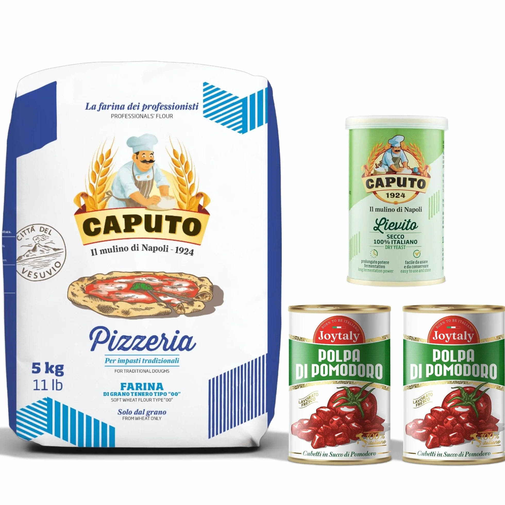 Farine Pizzeria Caputo Kg. 5 + 100 Gr de levure sèche - Mulino Caputo - Offre 3 Kits