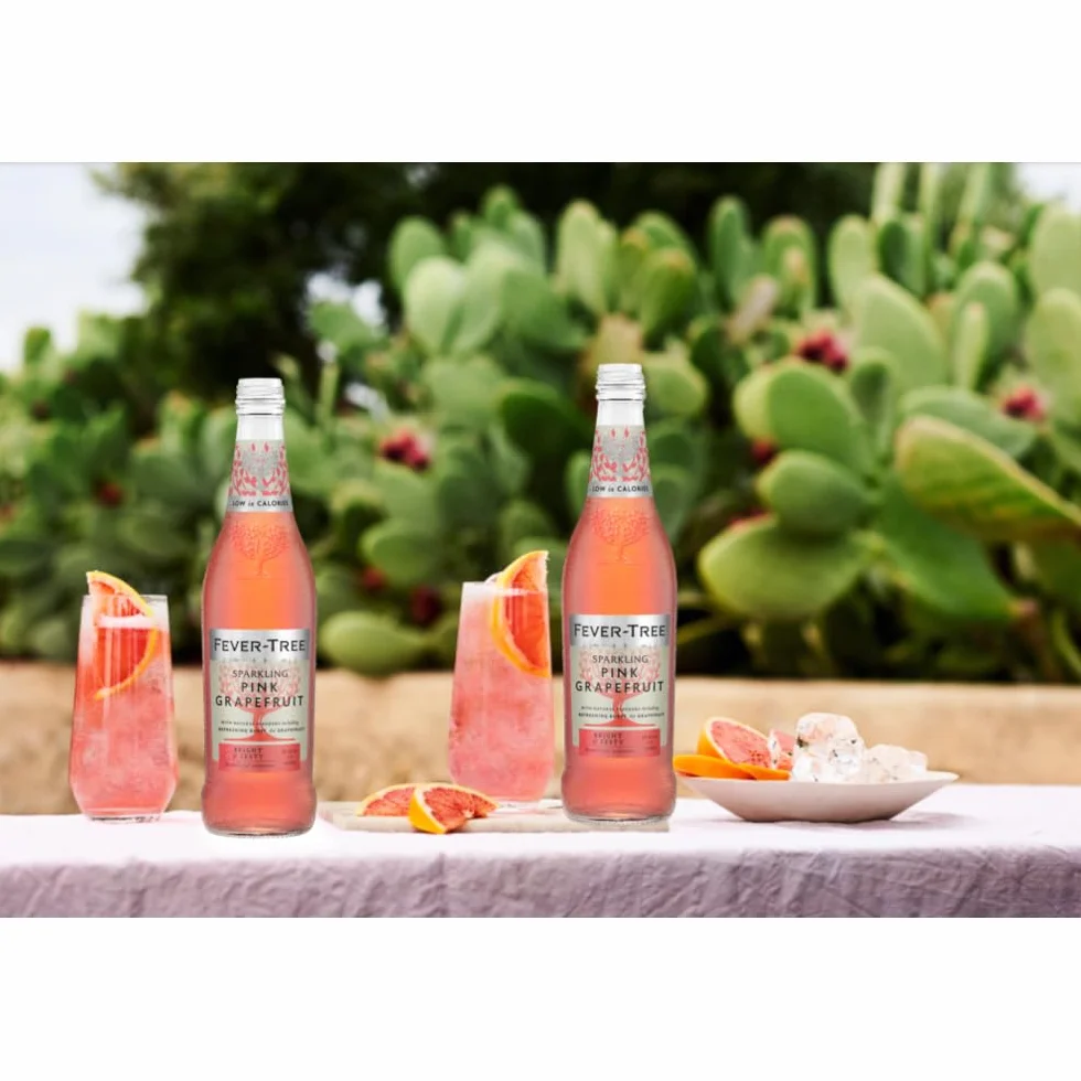 FEVER-TREE - 8 Bouteilles de 500 ml de soda GRAPEFRUIT-boisson pétillante aux notes fruitées élaborée à base d'eau de source et de jus de pamplemousse- Pour des cocktails d'exception