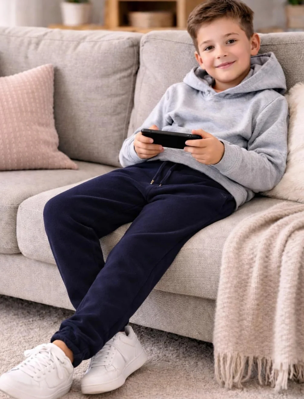 COSHAL Pantalon de jogging enfant polaire garçons filles école sport décontracté