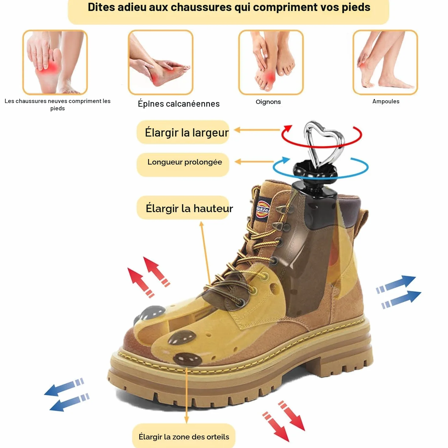 Embauchoirs à Chaussures Homme Femme, Agrandisseur Chaussure, Paquet de 1