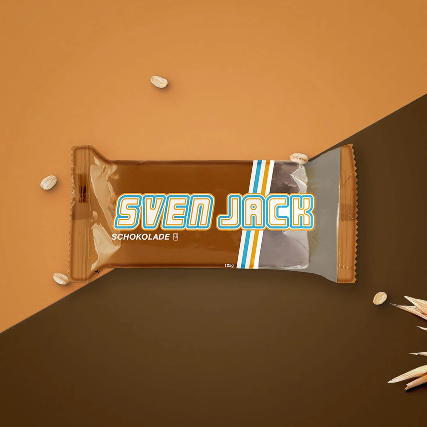 SvenJack Barre d'Avoine Chocolat 24x125g – Barres Énergétiques Vegan aux Flocons d'Avoine 47% & Enrobage Cacao – Energy Cake Riche en Glucides pour Sport, Musculation, Endurance & Encas