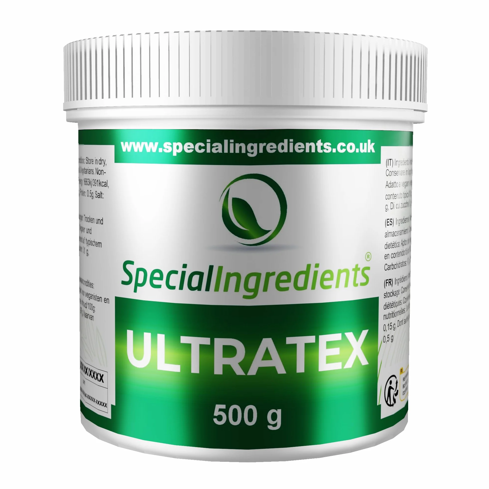 Special Ingredients Ultratex en poudre 500 g - Amidon modifié épaississant, soluble à chaud et à froid - Cuisine moléculaire, végan, sans gluten, sans OGM, casher, halal - Qualité supérieure