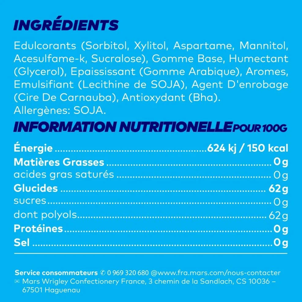 FREEDENT Chewing Gum Sans Sucre Goût Menthe Verte 5 Paquets 70g