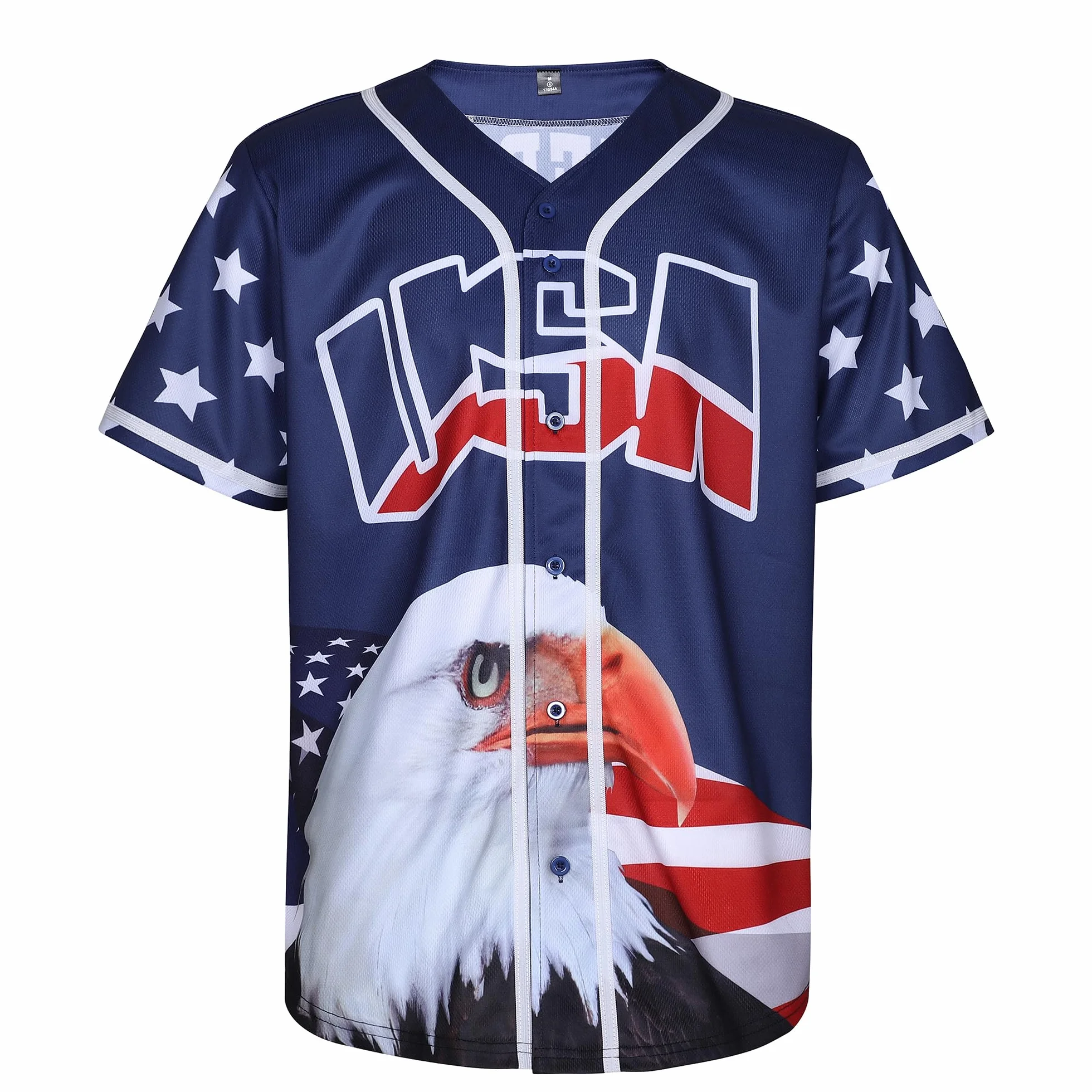 Maillot de baseball USA homme Drapeau américain Statue de la Liberté aigle Amérique Chemise sport