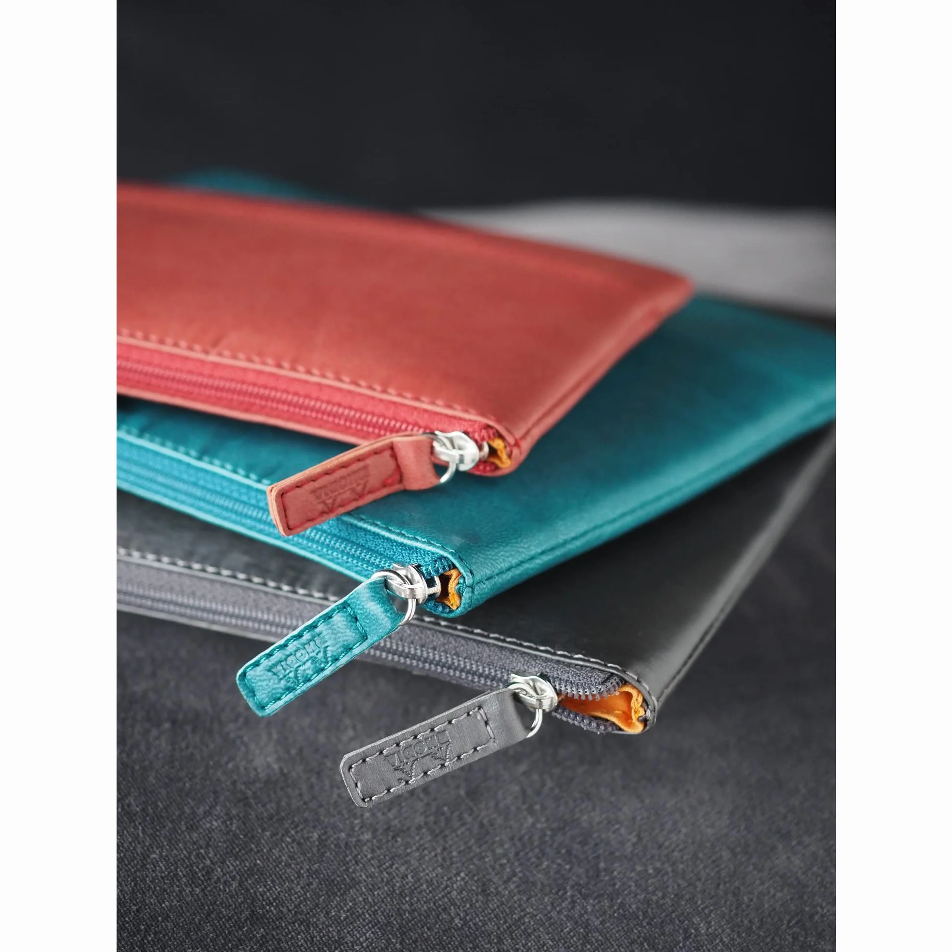 Rhodia 116534C Pochette Zippée Simili Cuir Paon Taille S 11 x 17 cm